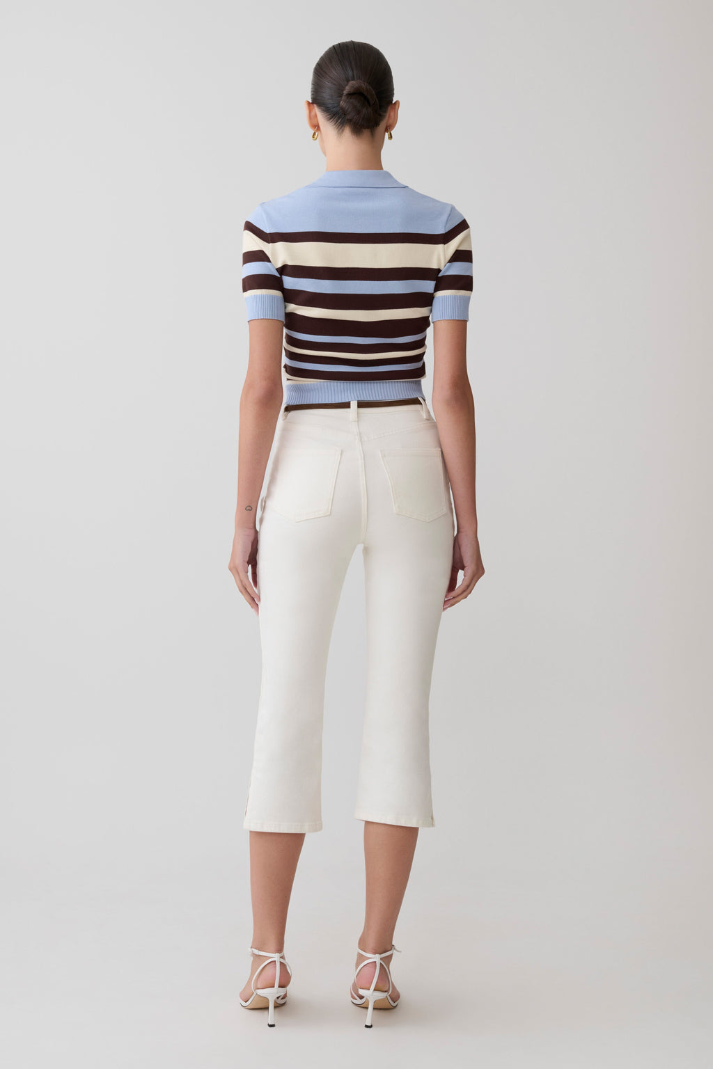 Mary Denim Capris in White – Chic&Drifts
