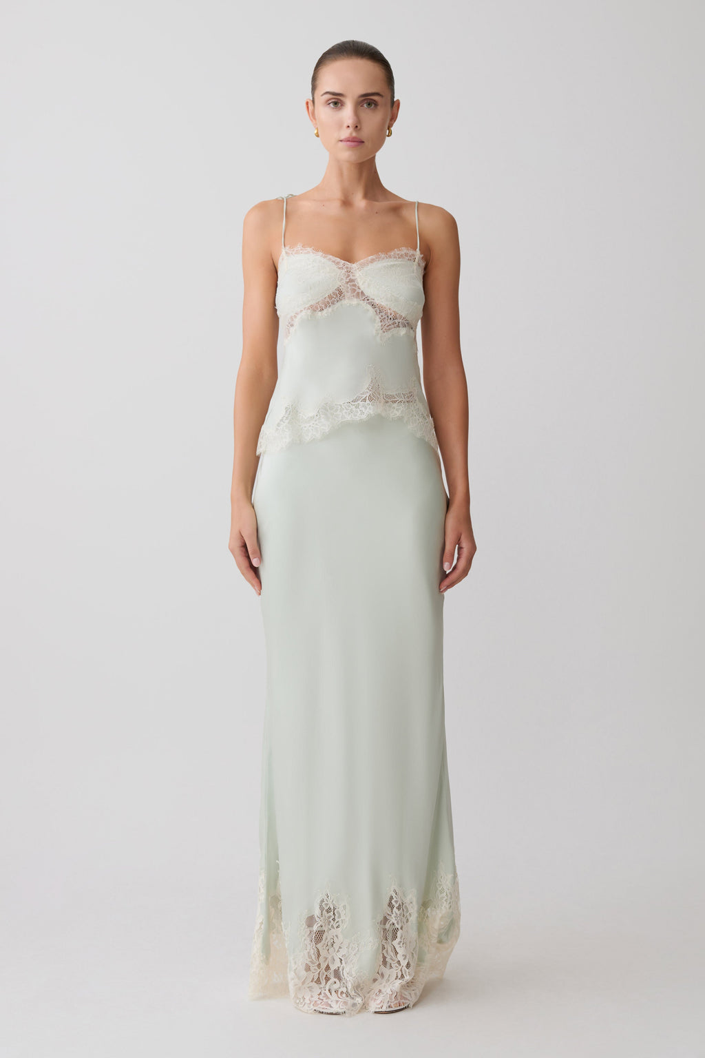 Nina Satin And Lace Camisole in Black/Ivory – Chic&Drifts