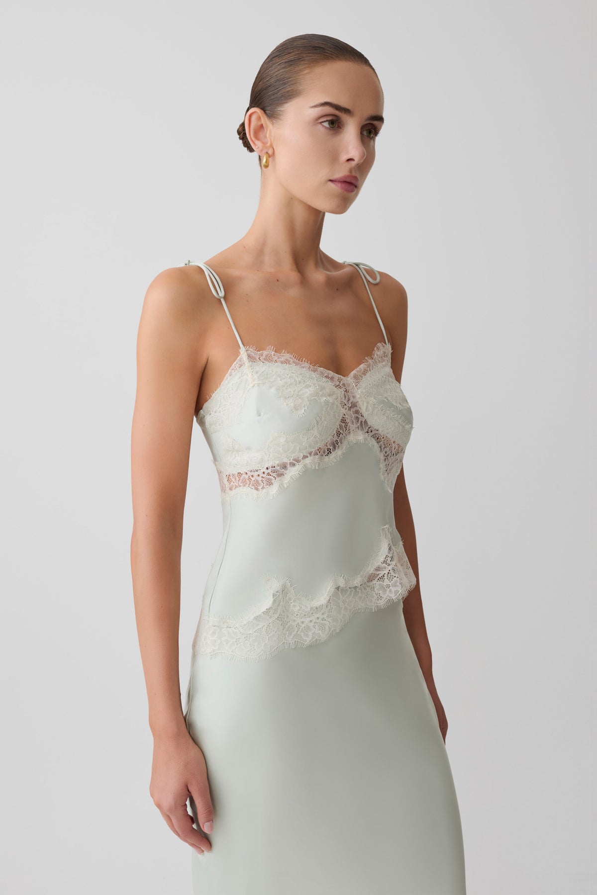Nina Satin And Lace Camisole in Black/Ivory – Chic&Drifts