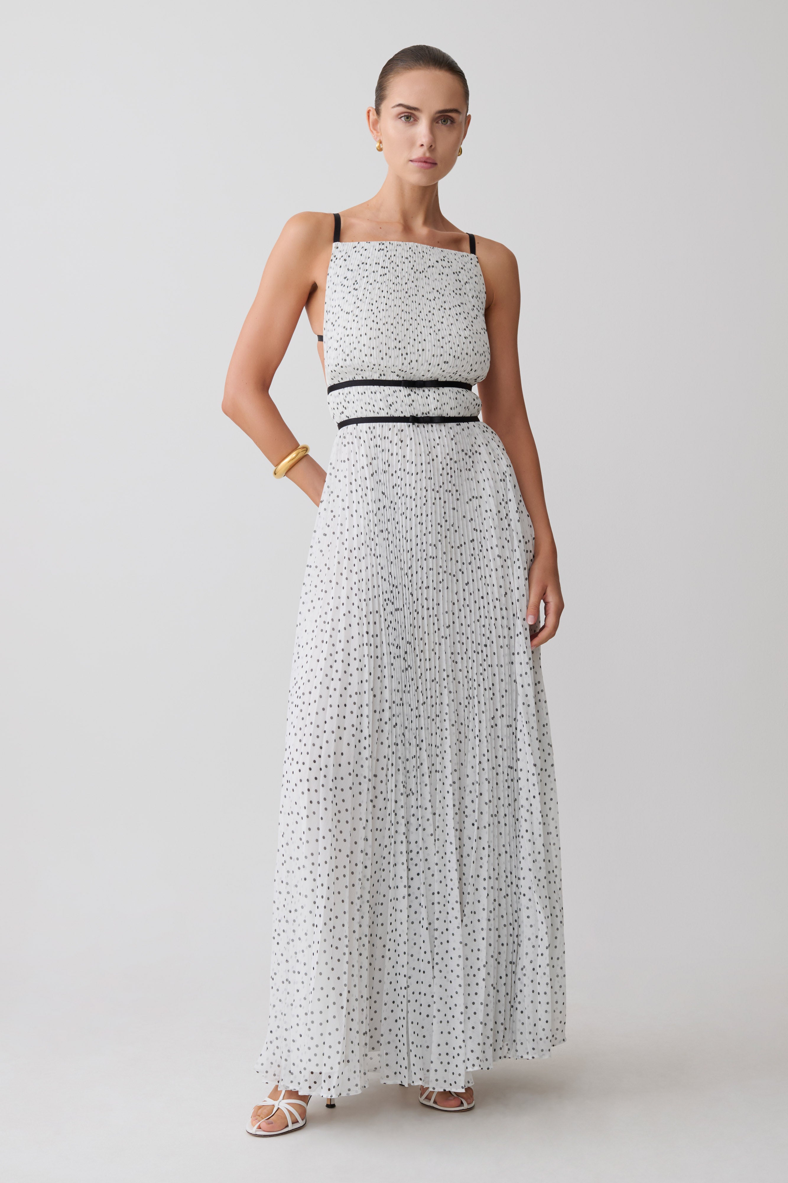 Clarisse Pleated Maxi Dress