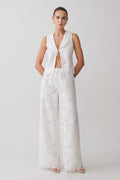 Tessa Broderie Straight Leg Trousers - White