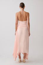 Cyra Plunge Satin Midi Dress in Dark Chocolate – Chic&Drifts
