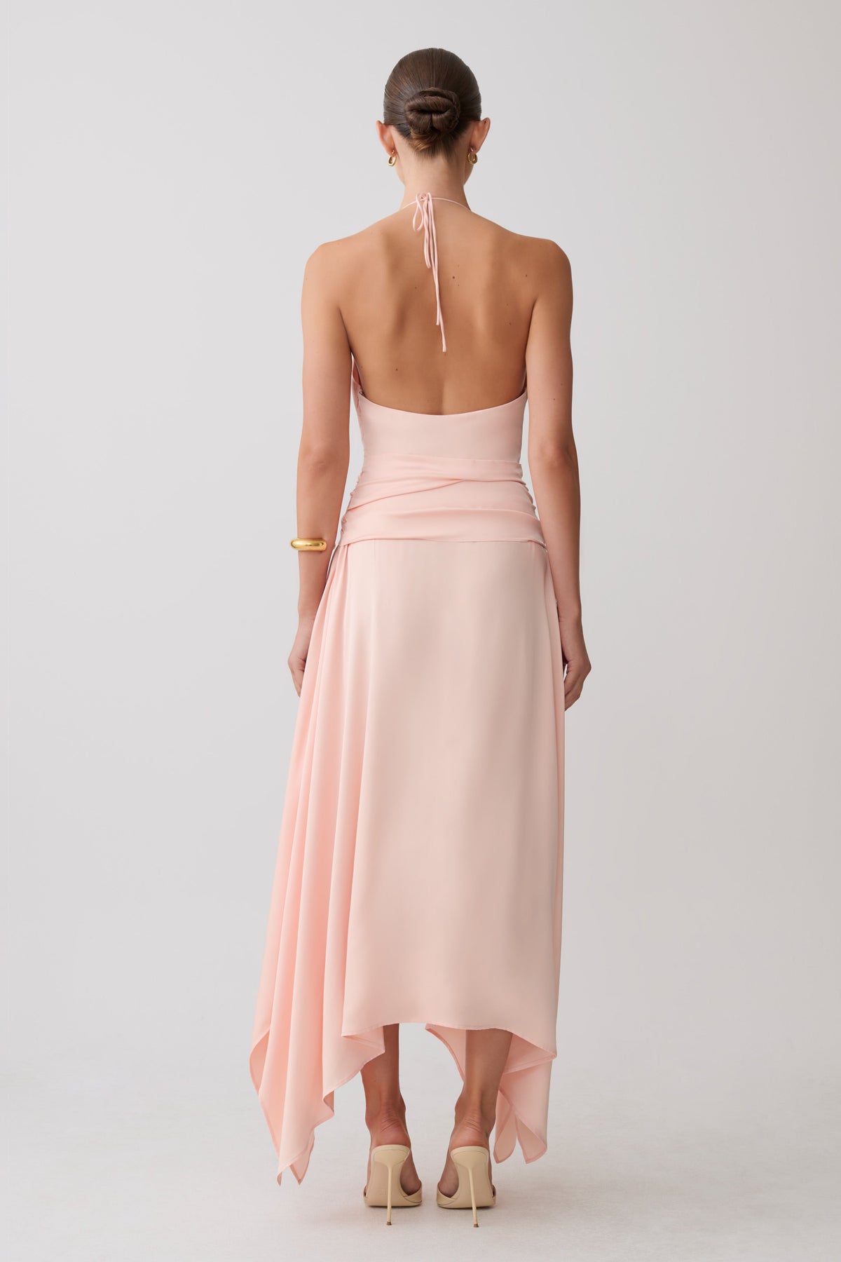 Cyra Plunge Satin Midi Dress in Dark Chocolate – Chic&Drifts