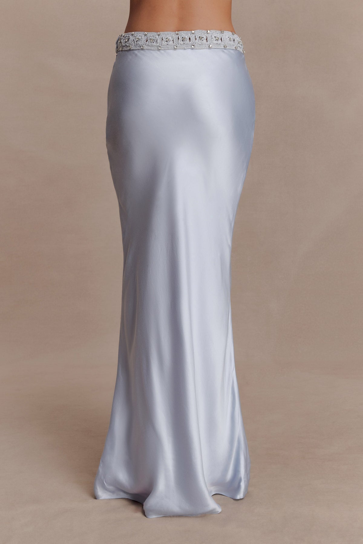 Clementine Chiffon Hand Beaded Maxi Skirt in Pale Blue – Chic&Drifts