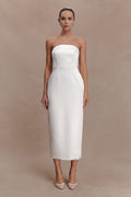 Ophelia Peplum Satin Maxi Dress