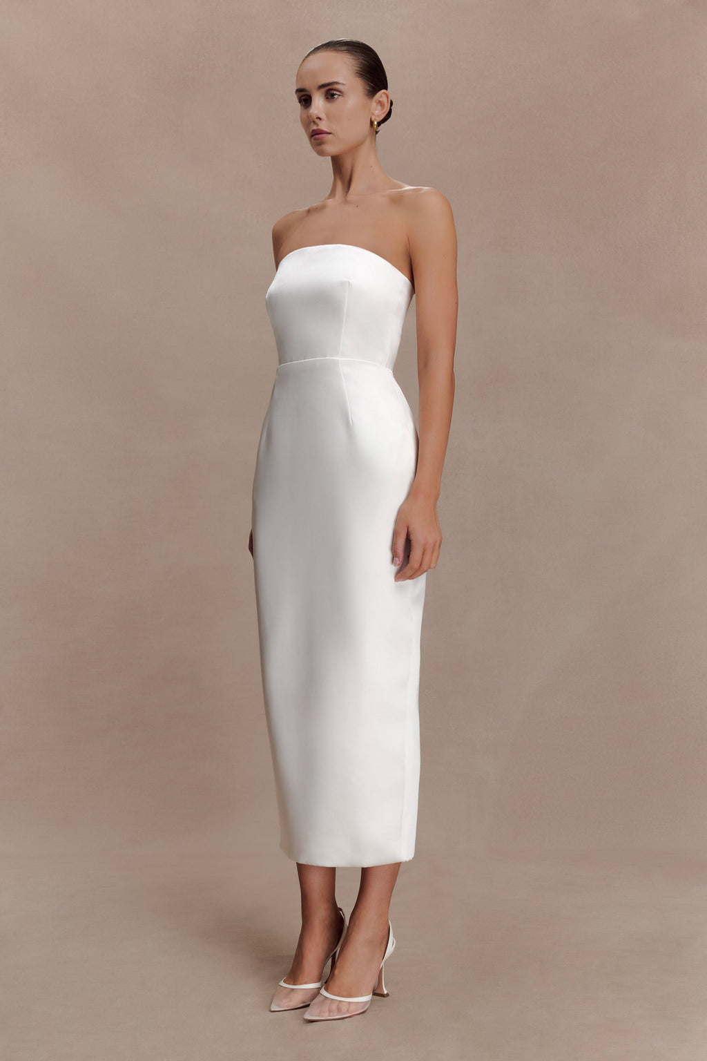 Ophelia Peplum Satin Maxi Dress