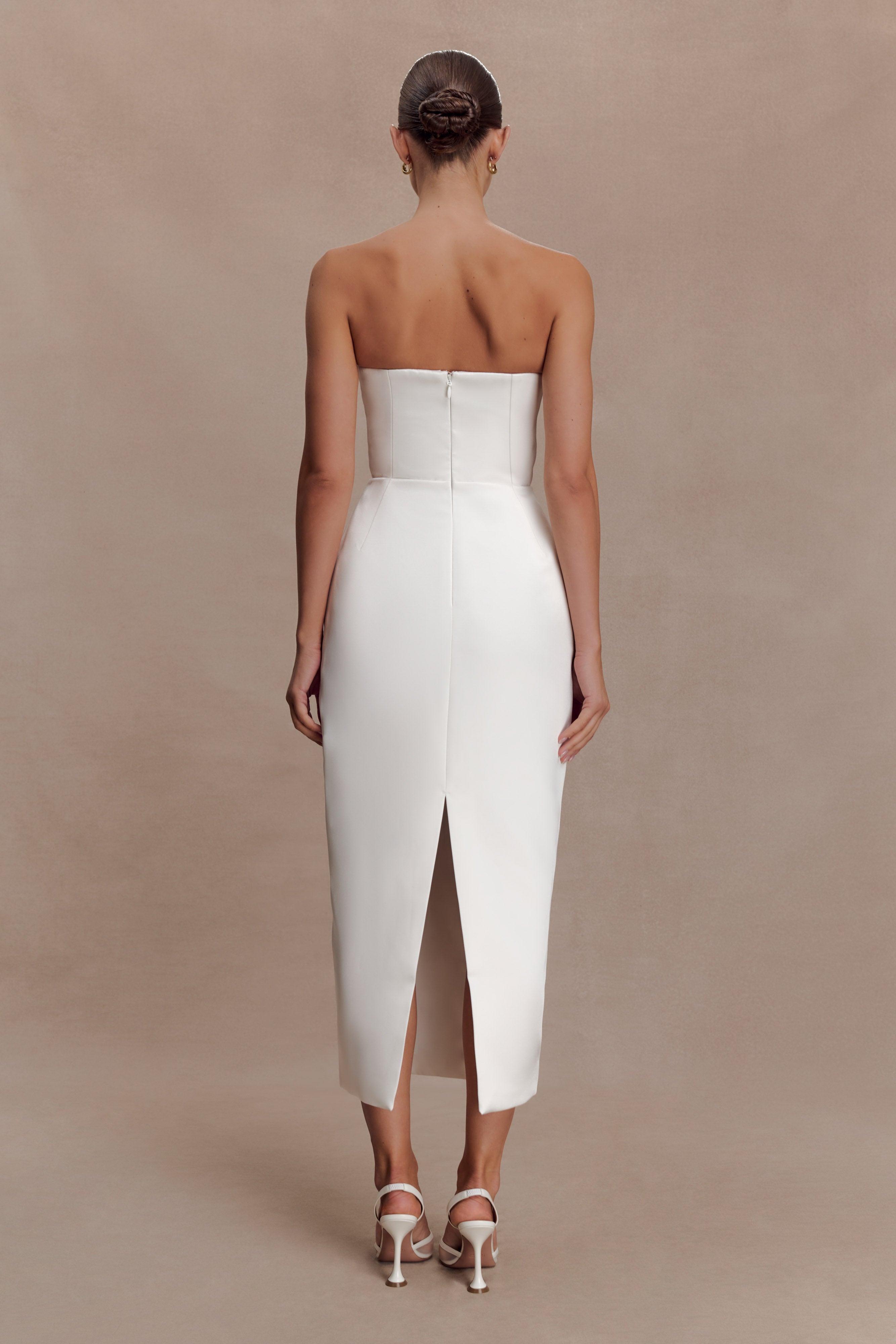 Ophelia Peplum Satin Maxi Dress