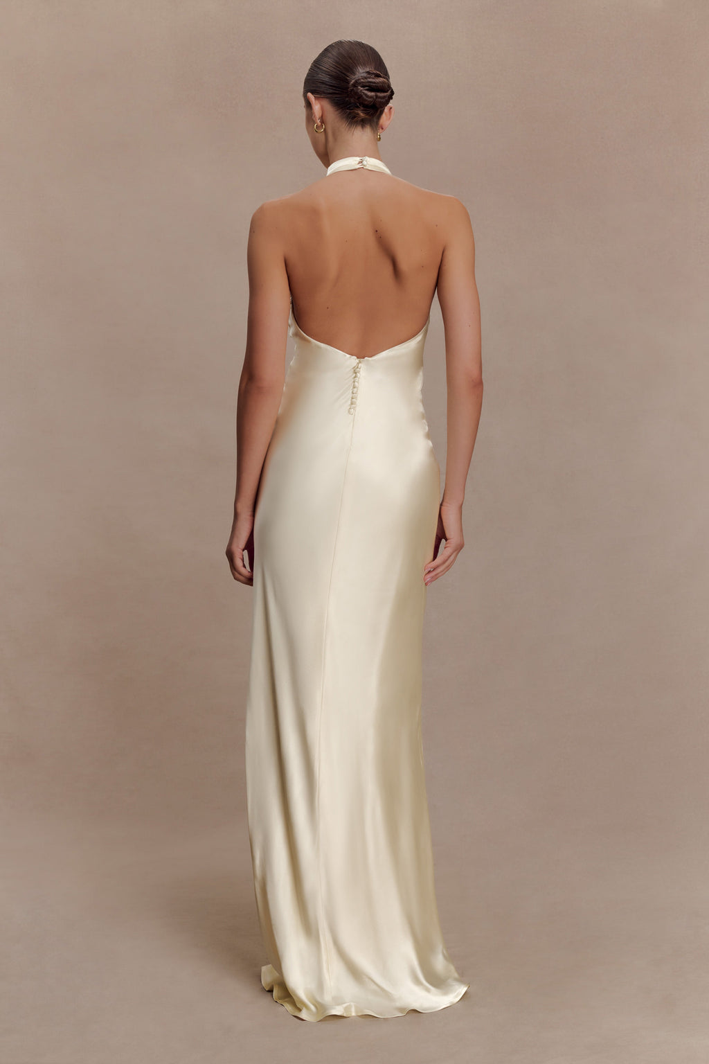 Esther Iridescent Satin Cowl Maxi Dress in Lemon Sorbet – Chic&Drifts