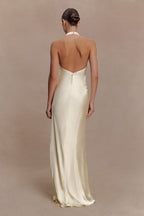 Esther Iridescent Satin Cowl Maxi Dress in Lemon Sorbet – Chic&Drifts