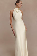 Esther Iridescent Satin Cowl Maxi Dress in Lemon Sorbet – Chic&Drifts