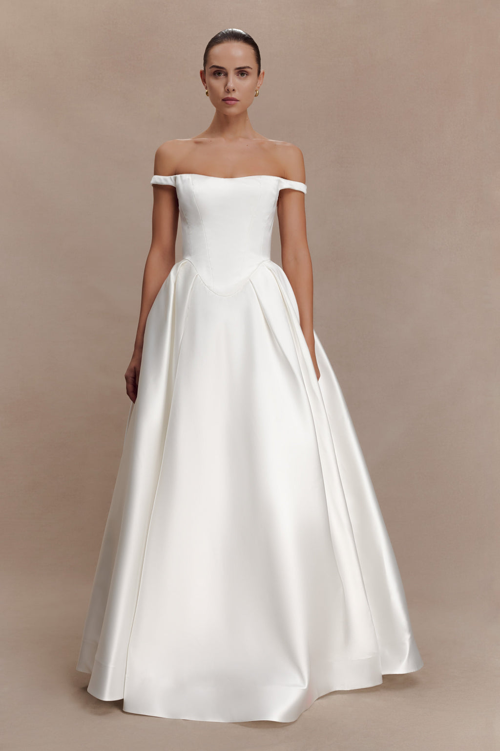 Willow Off Shoulder Satin Maxi Gown