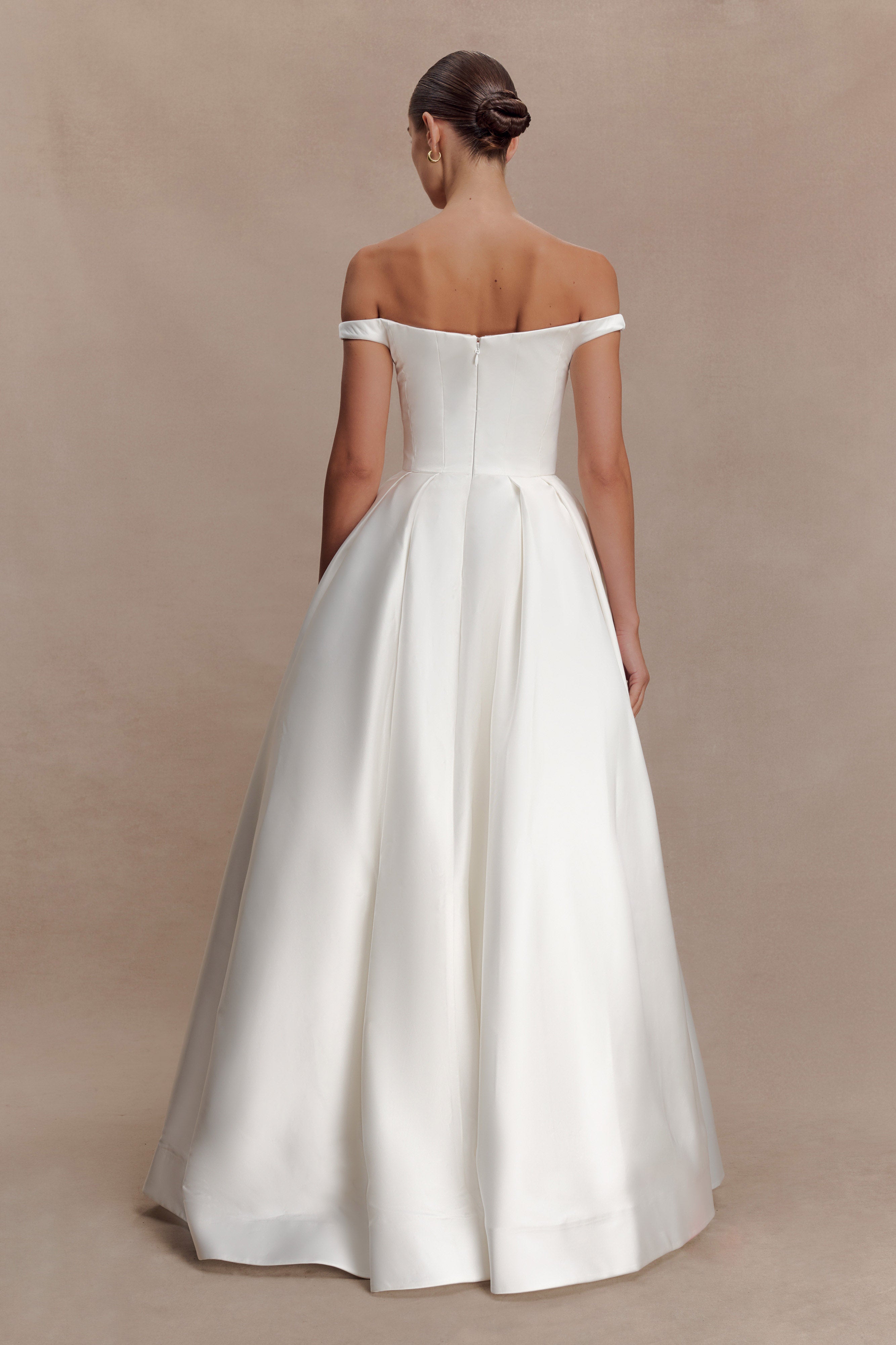 Willow Off Shoulder Satin Maxi Gown