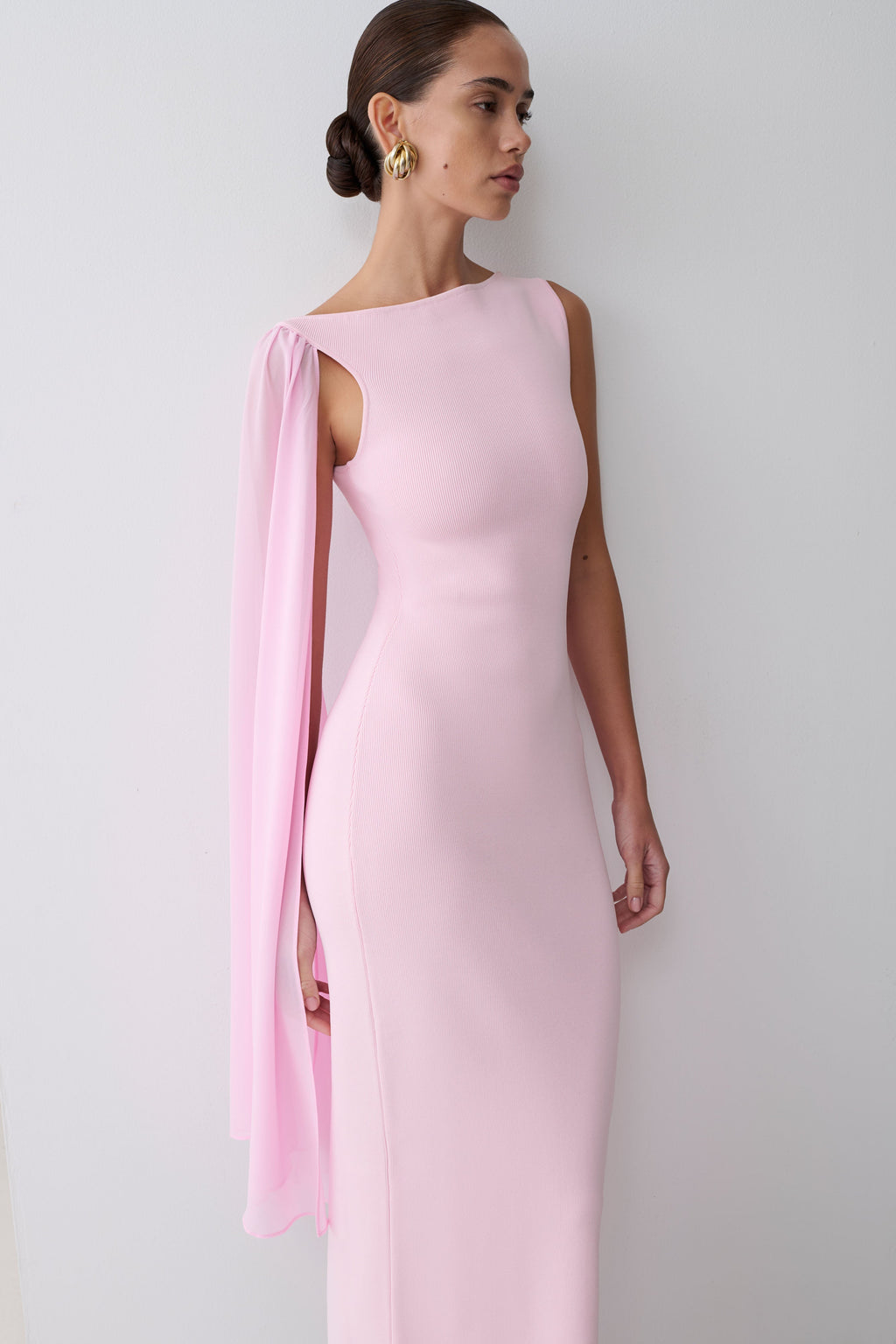 Farid Bandage Maxi Dress With Chiffon
