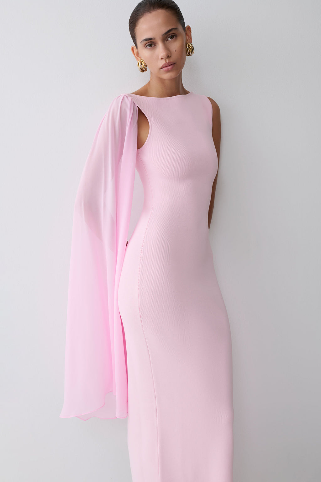 Farid Bandage Maxi Dress With Chiffon