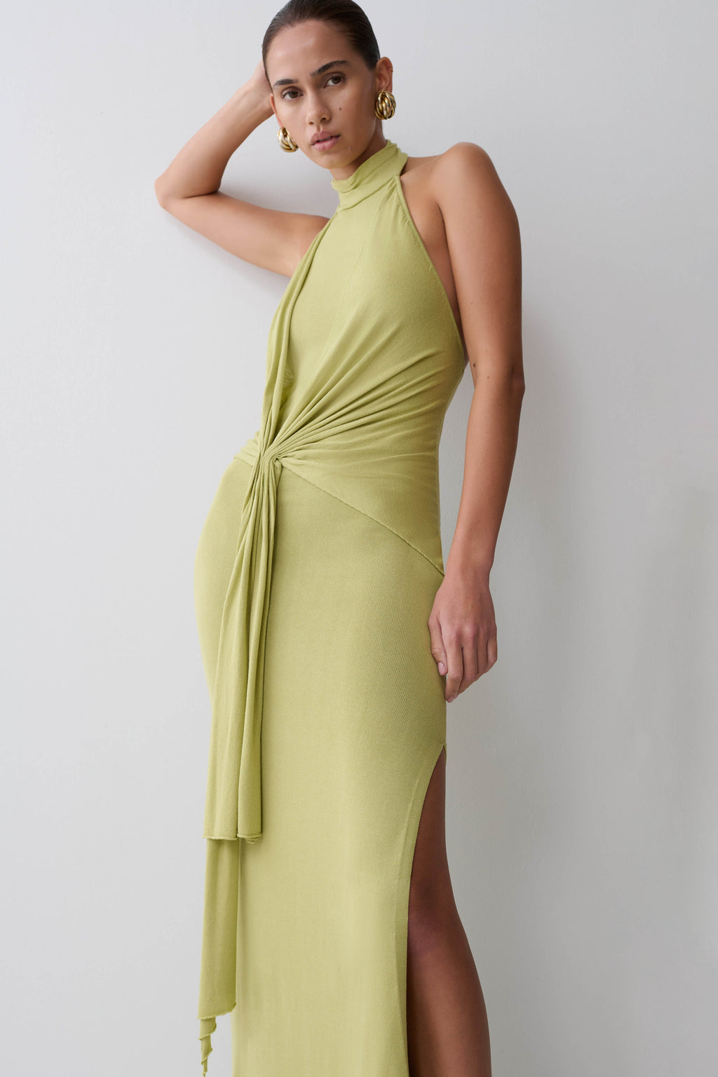 Cindylou Halter Knit Maxi Dress