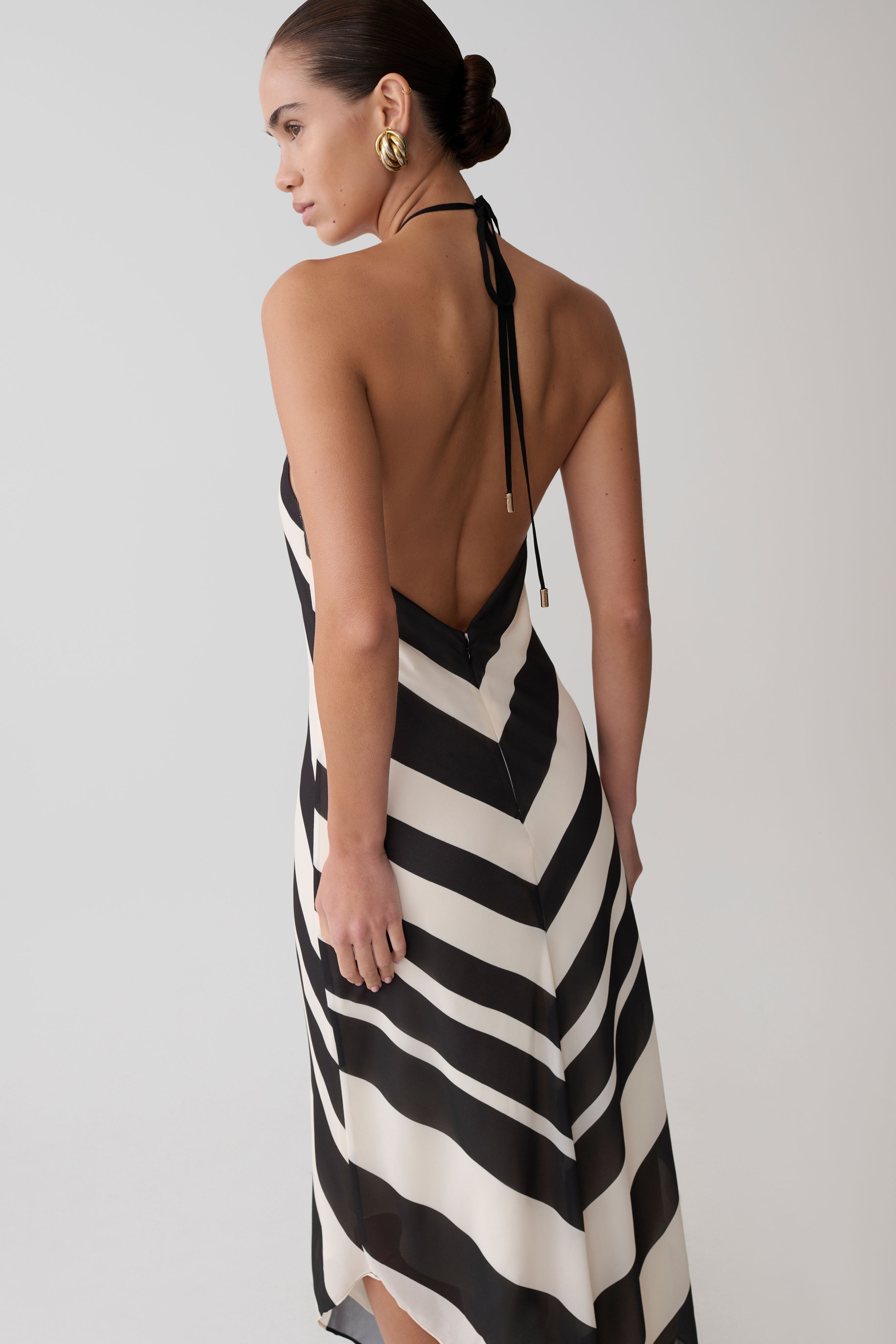 Hope Satin Halter Midi Dress