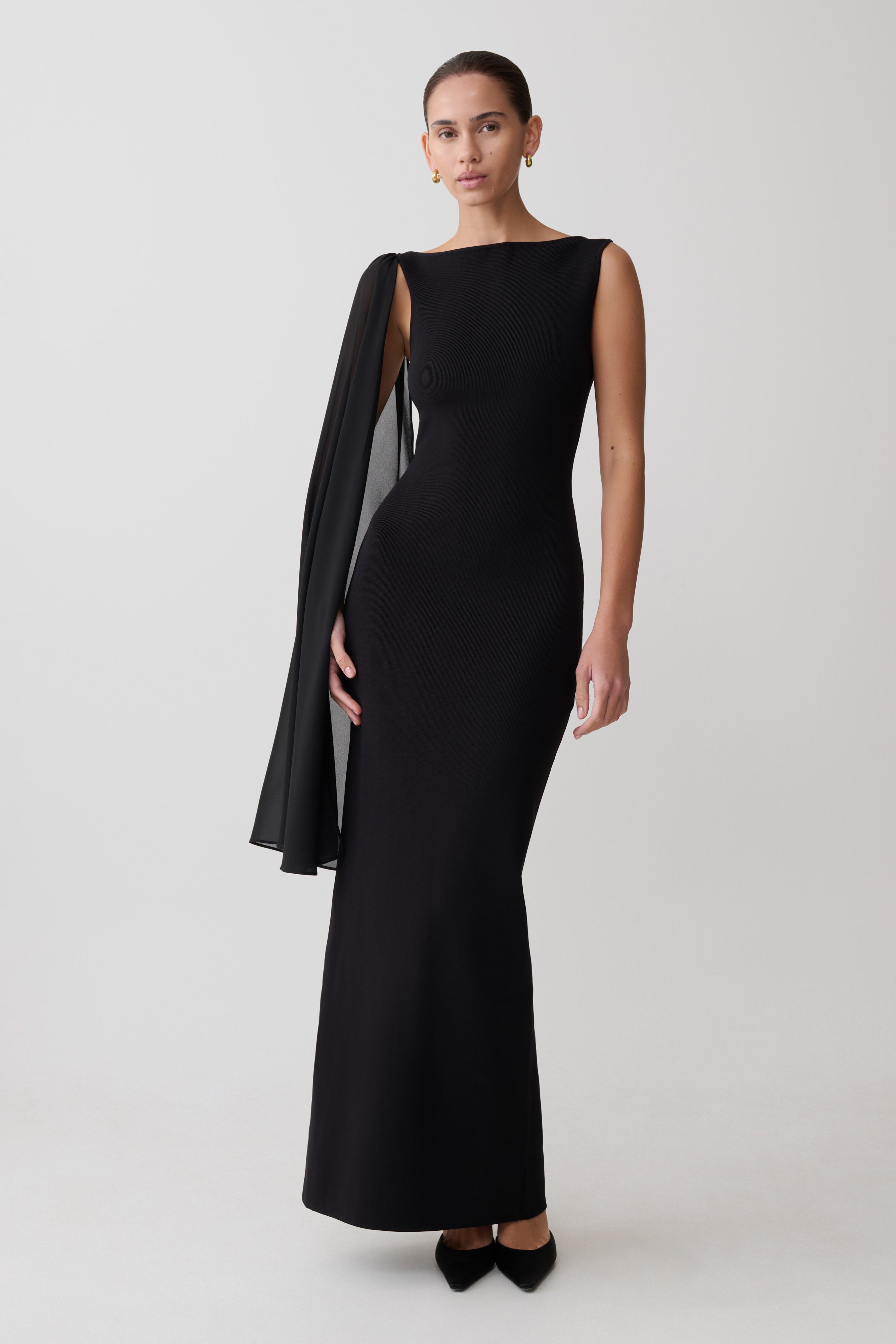 Farid Bandage Maxi Dress With Chiffon