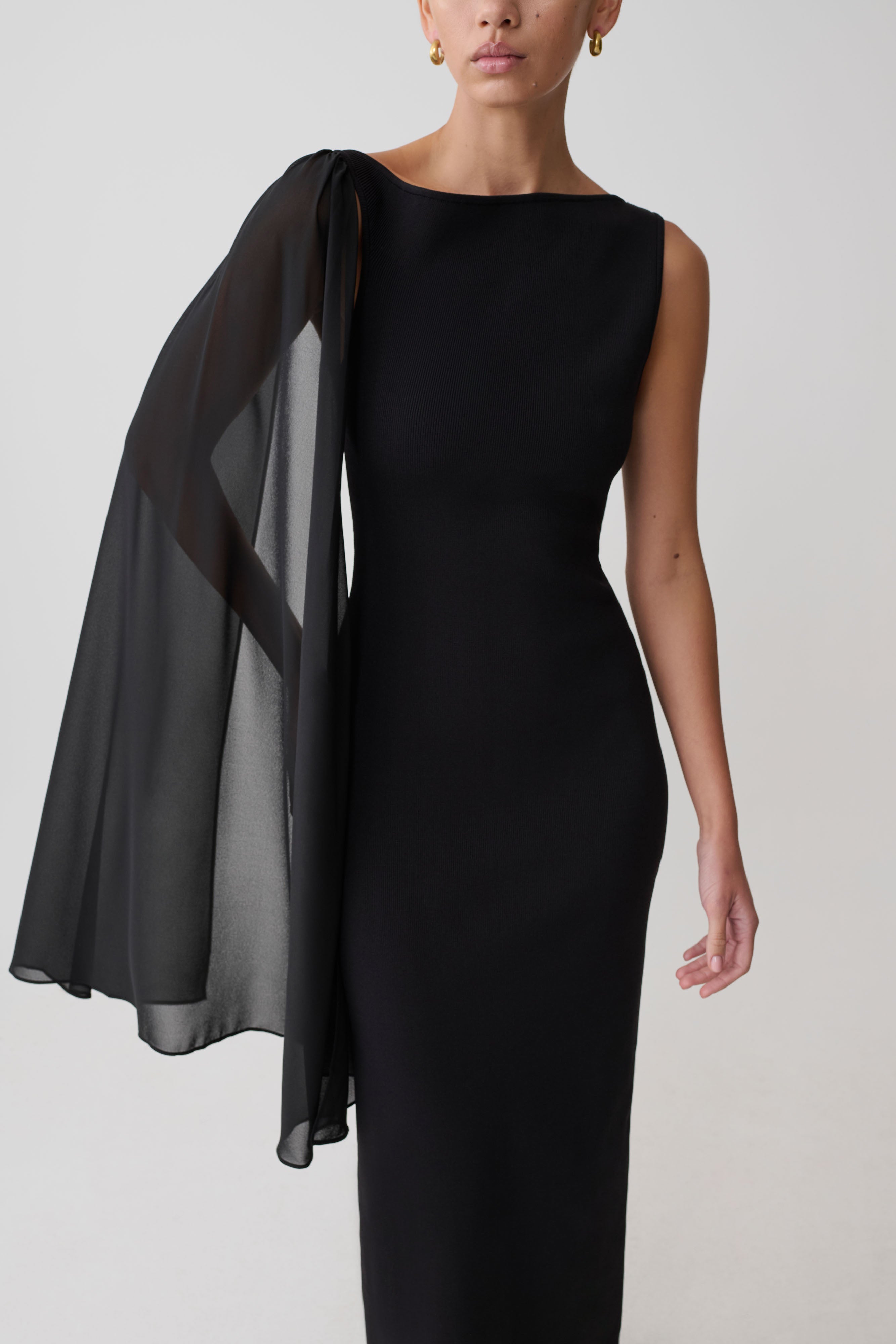 Farid Bandage Maxi Dress With Chiffon