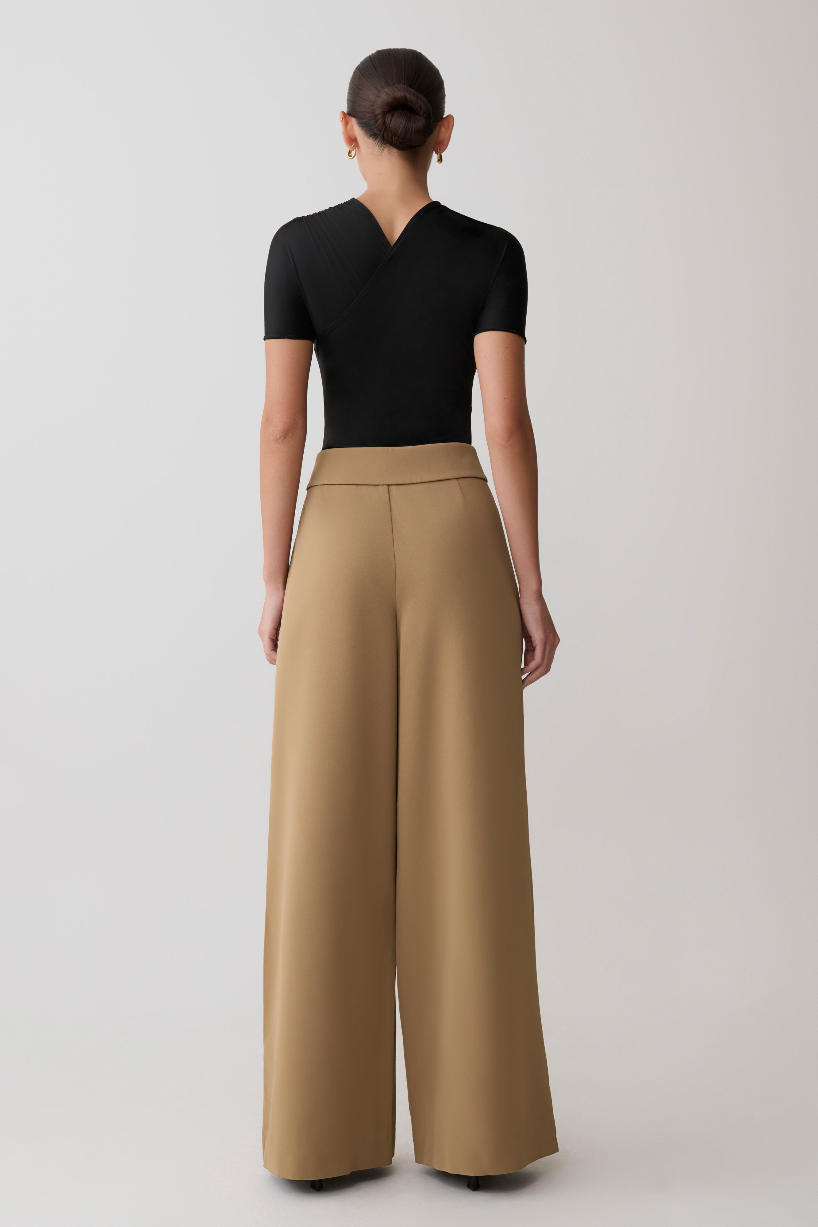 Tanya Wide Leg Suiting Trousers - Camel
