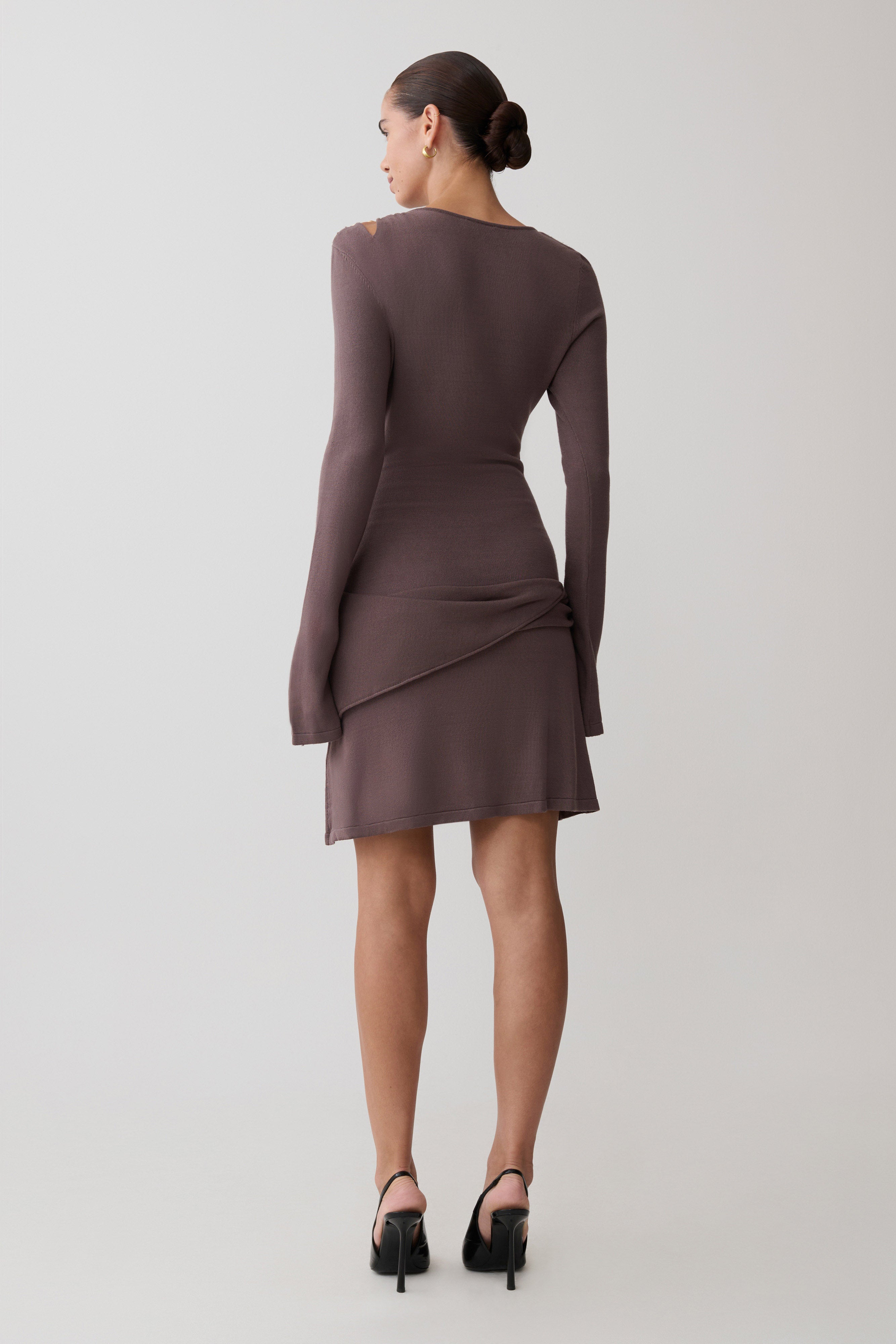 Cresida Knit Long Sleeve Mini Dress With Hardware