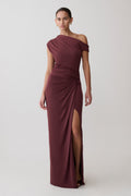 Alyn Off Shoulder Draped Maxi Dress