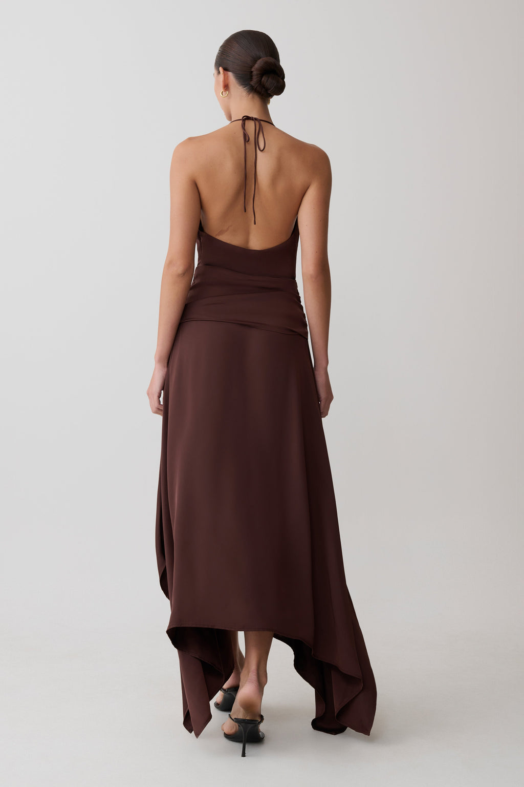 Cyra Plunge Satin Midi Dress