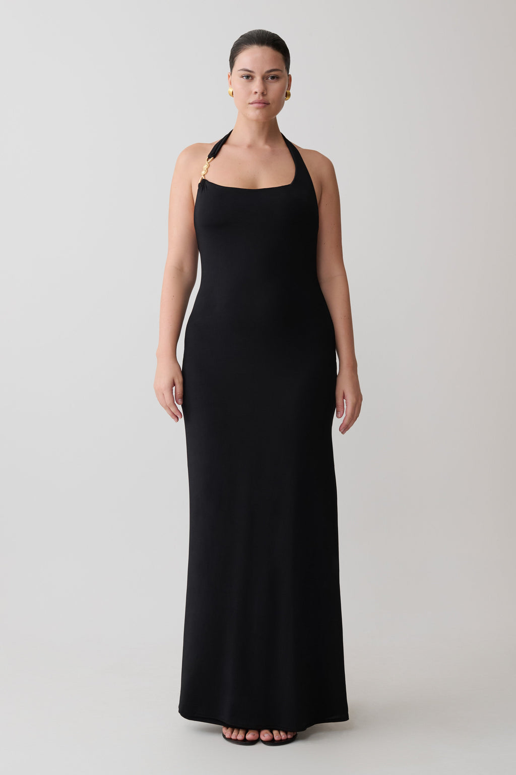 Khanh Slinky Halter Maxi Dress