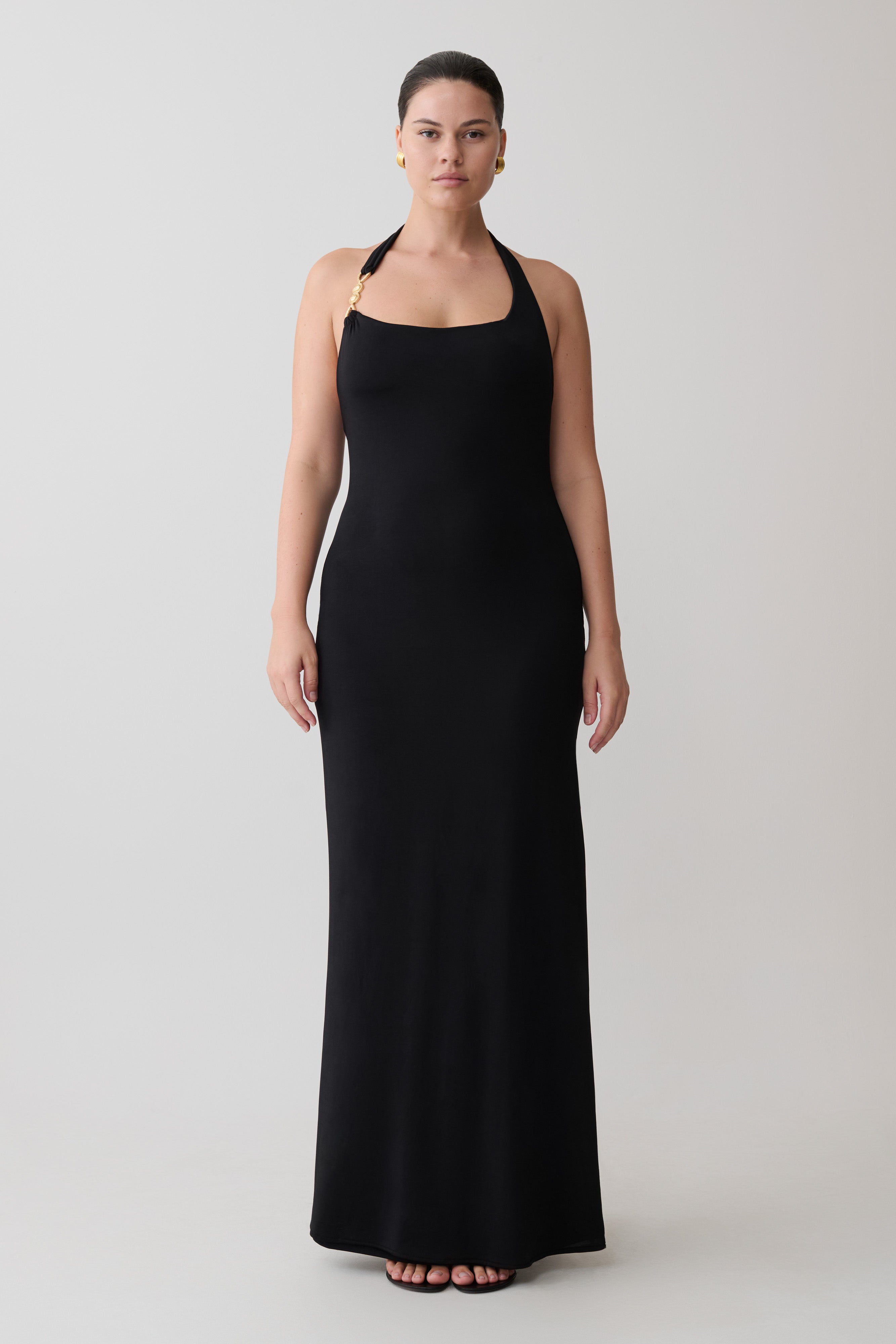 Khanh Slinky Halter Maxi Dress