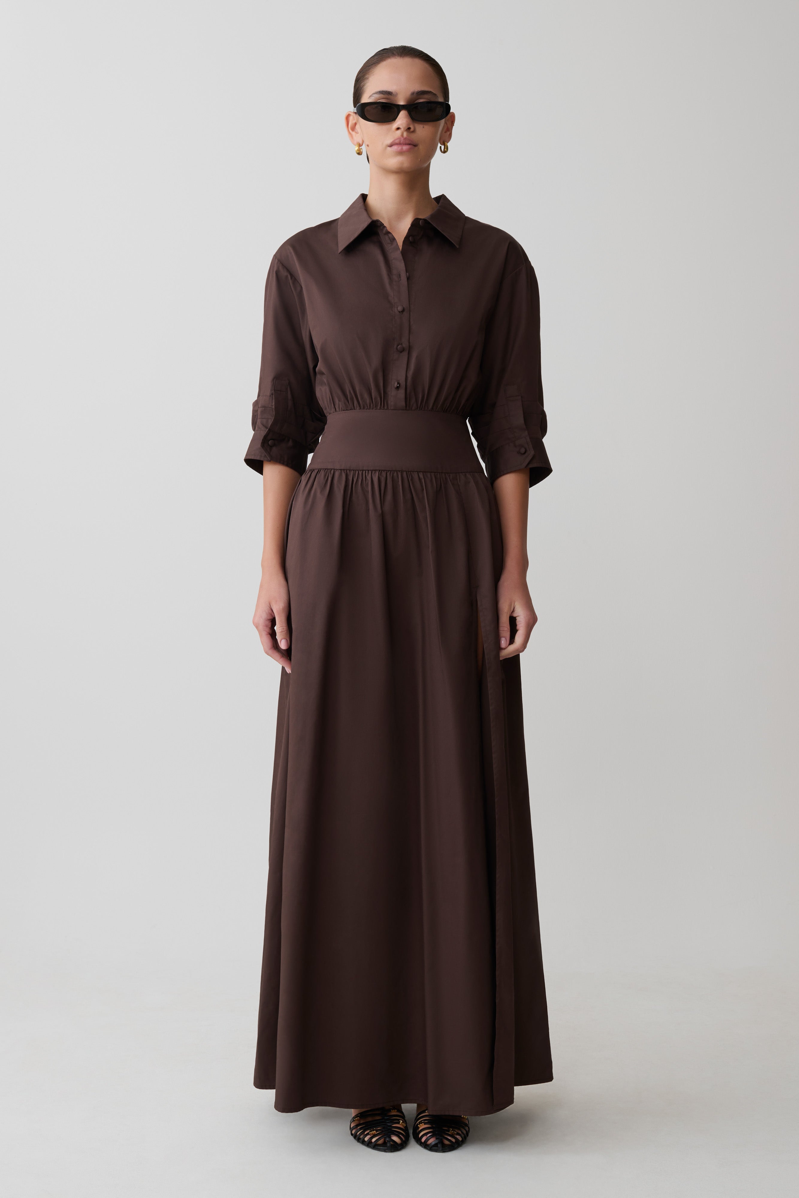 Isolde Long Sleeve Cotton Maxi Dress