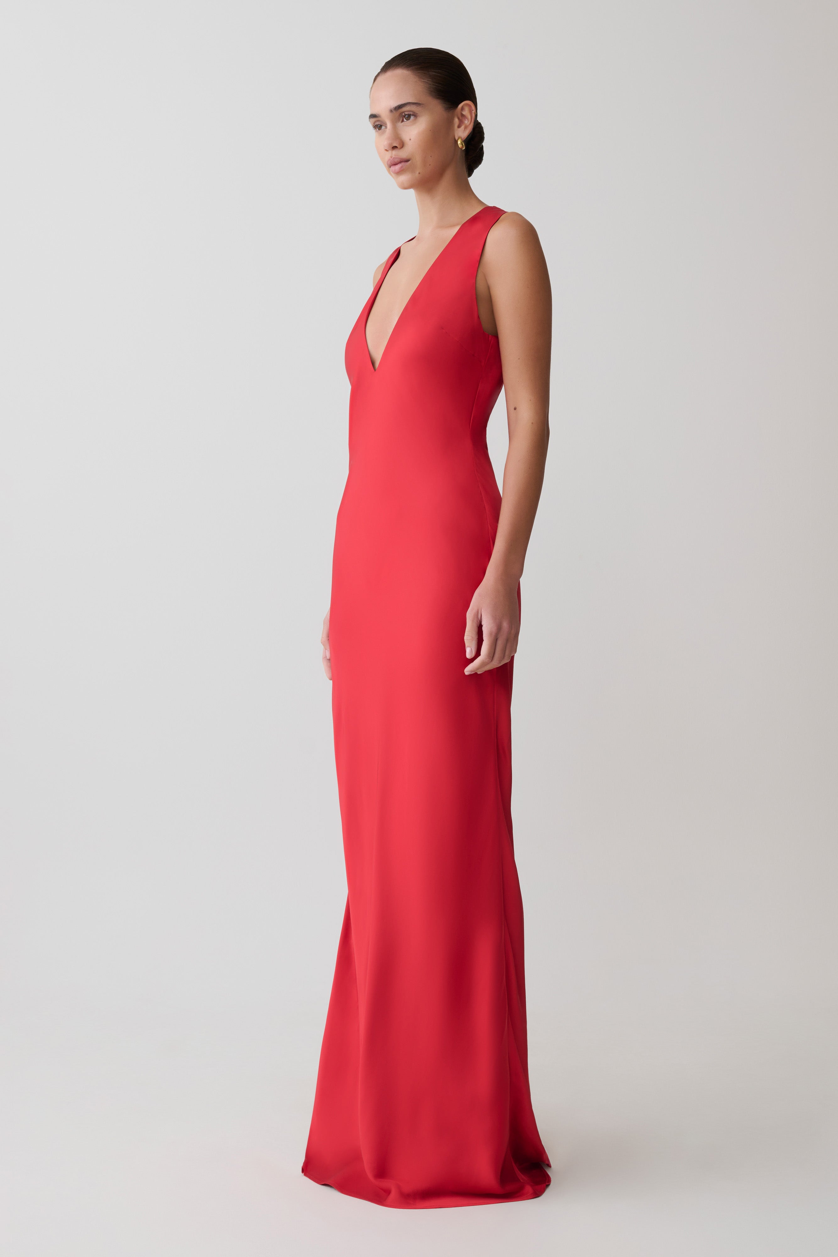 Esme Plunge Satin Maxi Dress