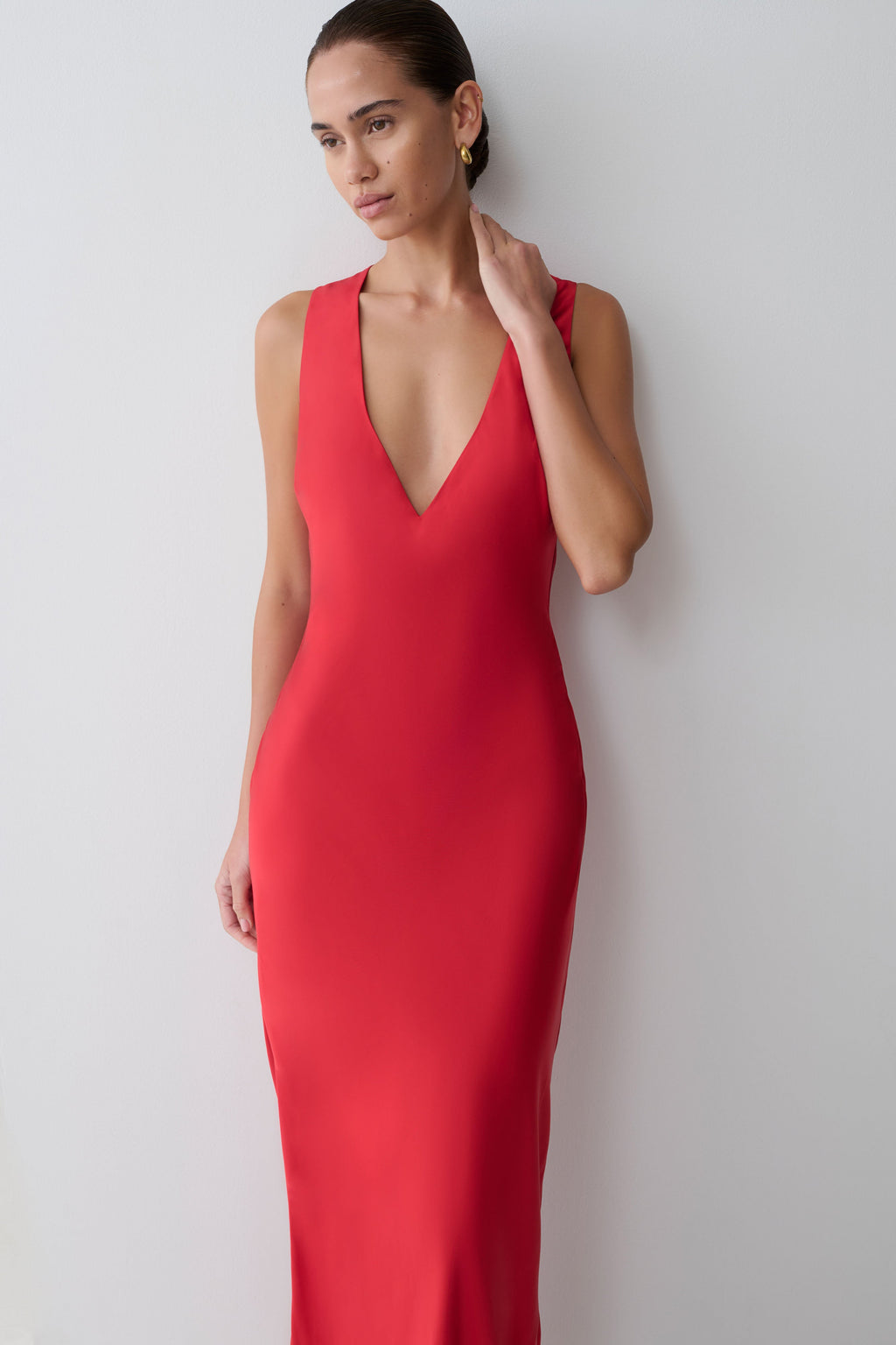 Esme Plunge Satin Maxi Dress