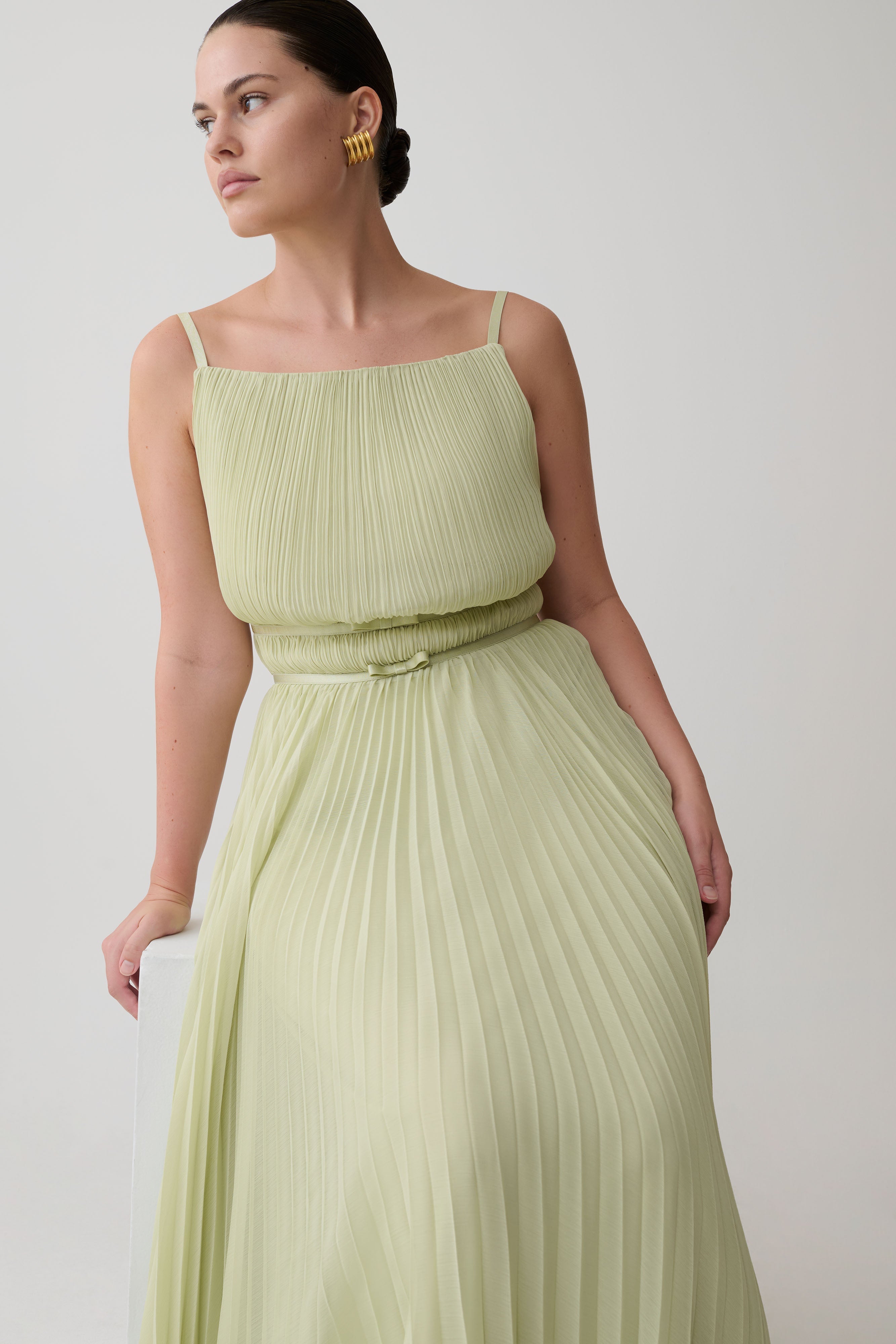 Clarisse Pleated Maxi Dress
