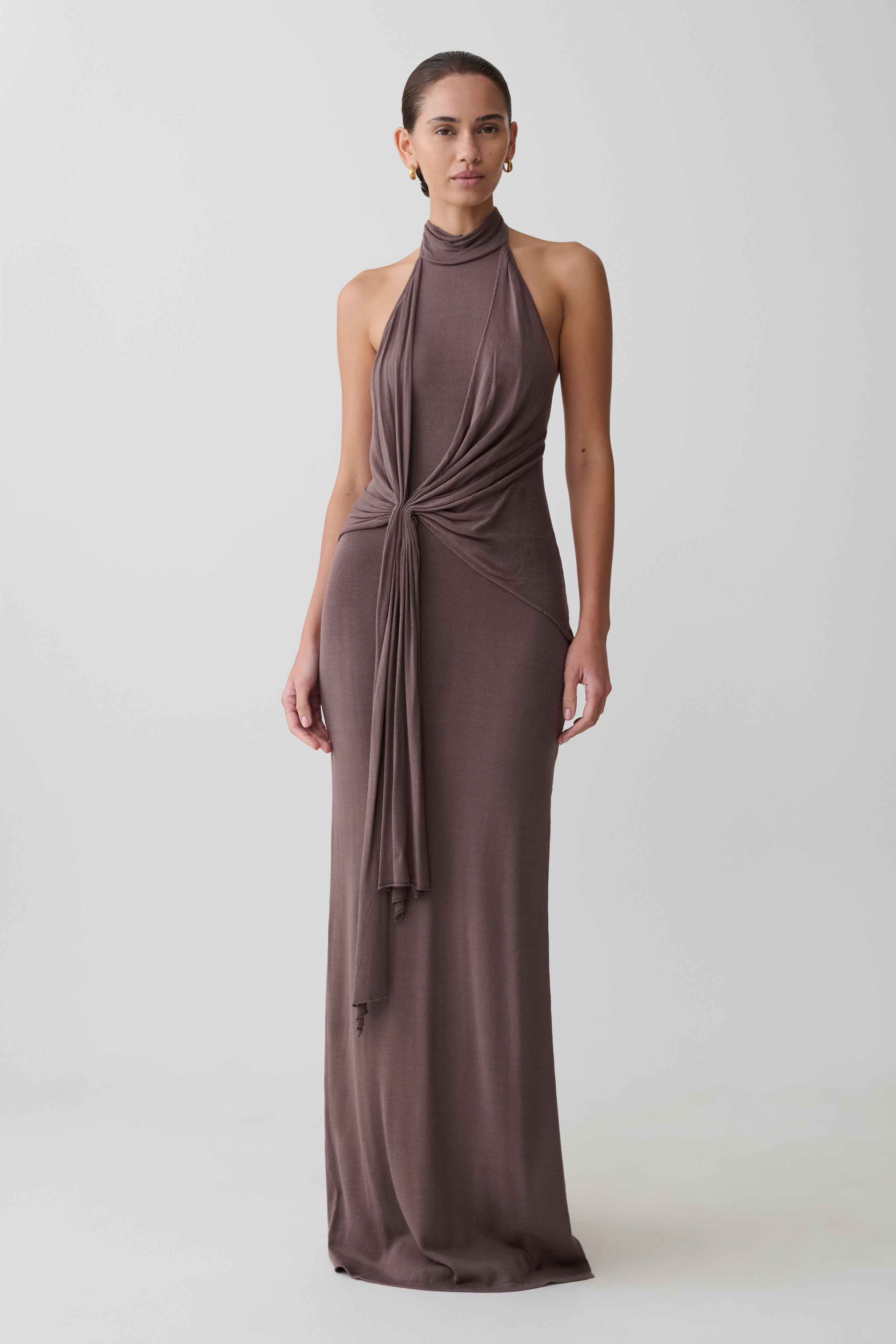 Cindylou Halter Knit Maxi Dress