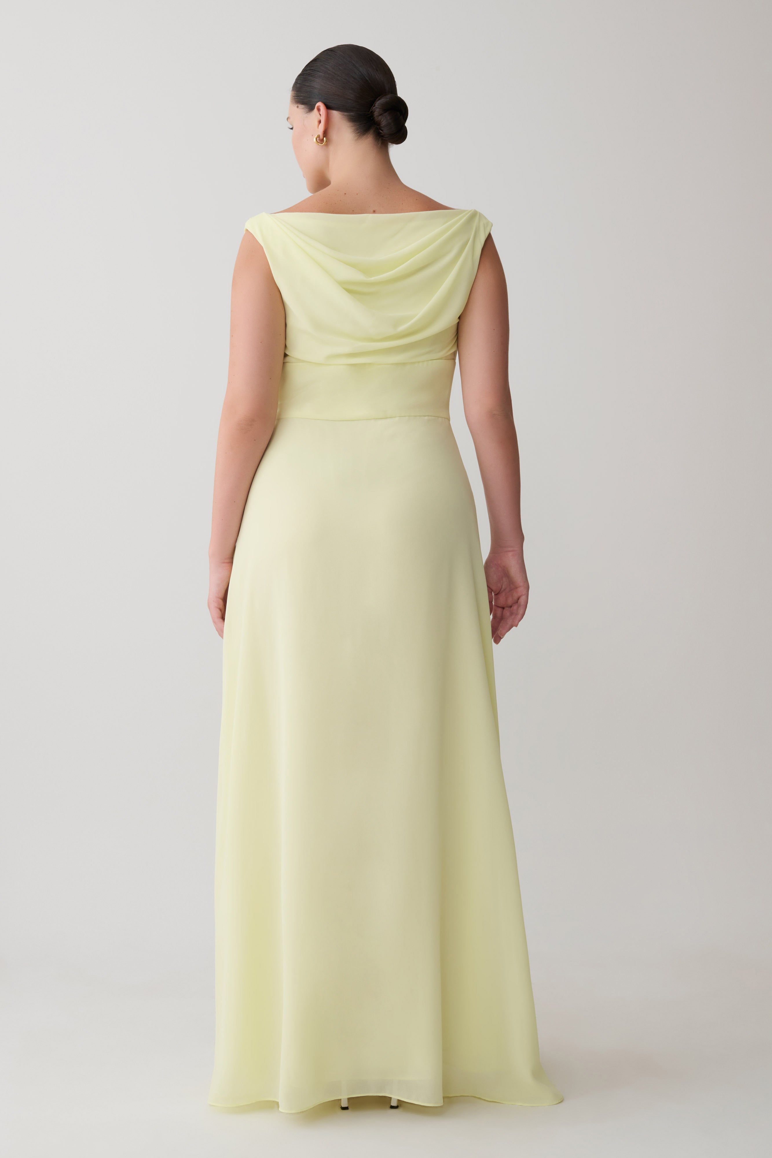 Mabel Off Shoulder Chiffon Maxi Dress