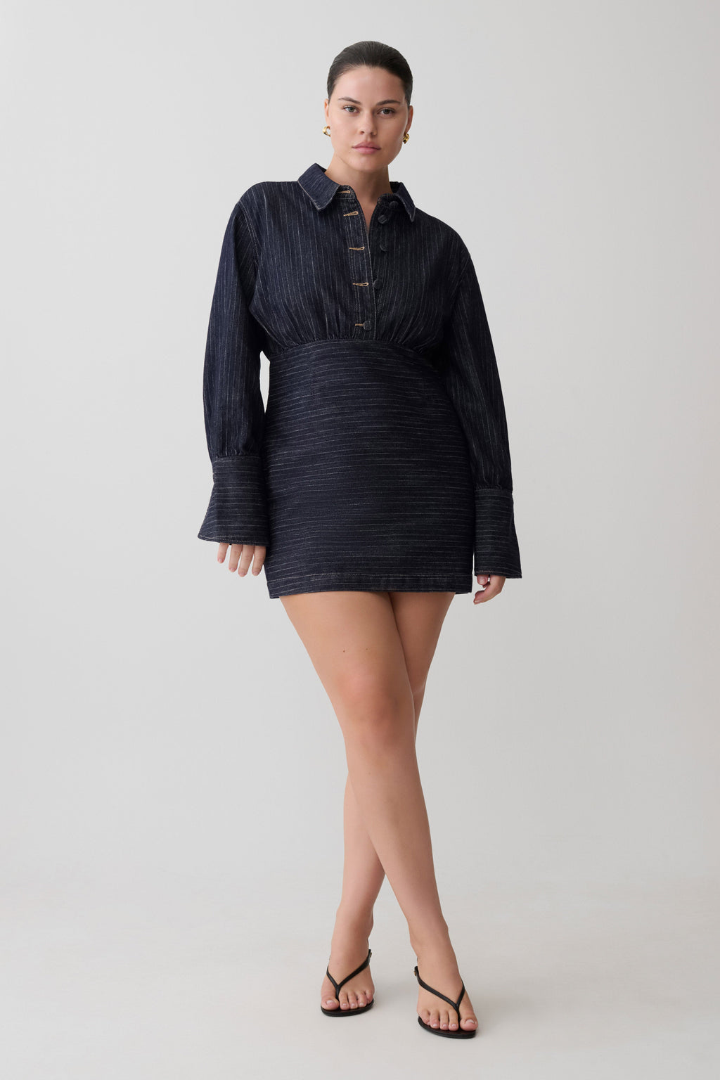 Zarah Denim Long Sleeve Mini Dress