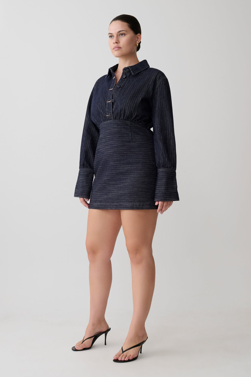 Zarah Denim Long Sleeve Mini Dress