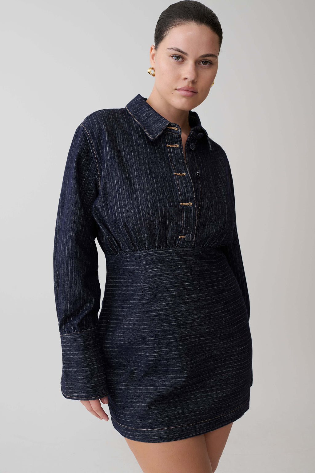 Zarah Denim Long Sleeve Mini Dress