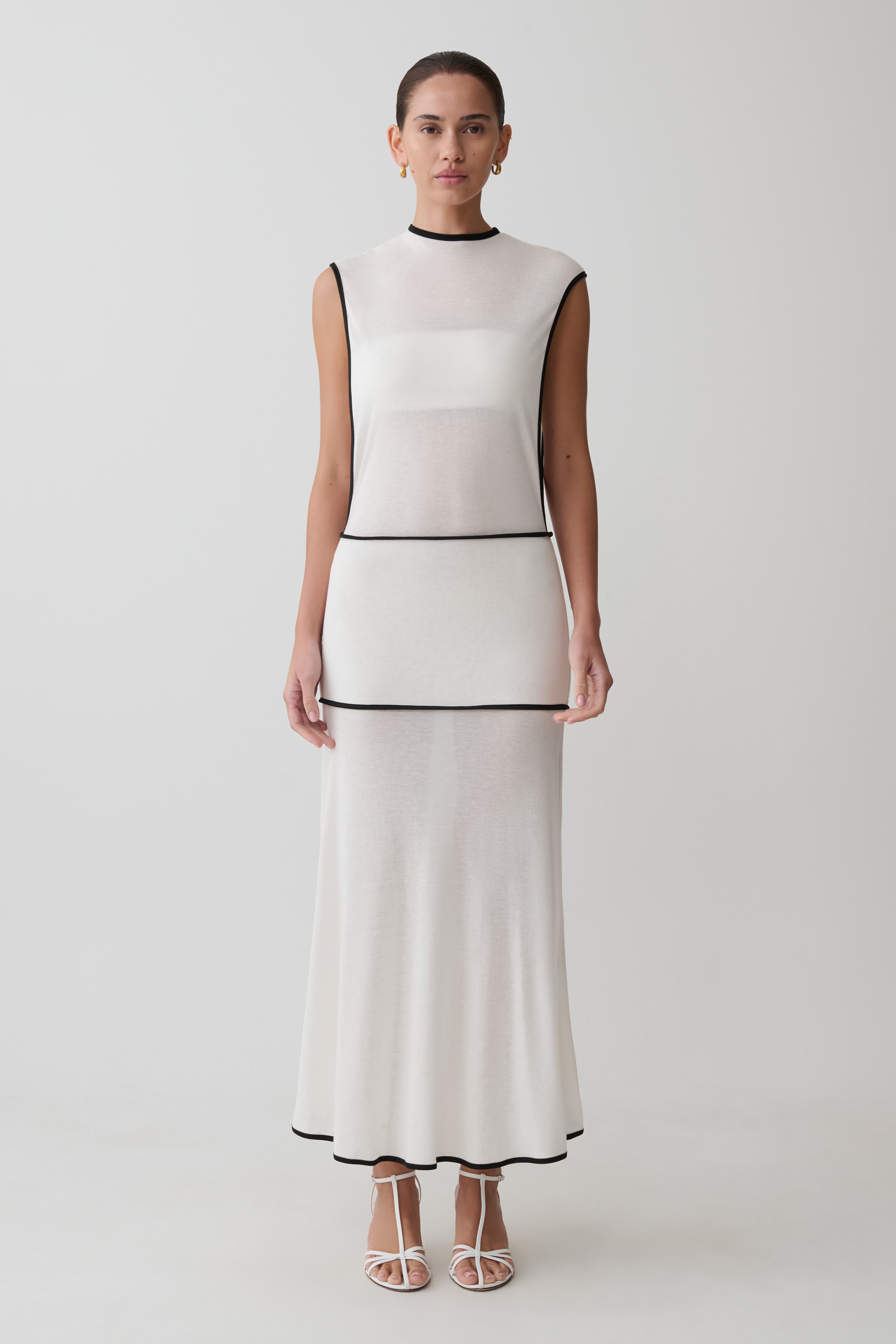 Aris Sleeveless Sheer Maxi Dress