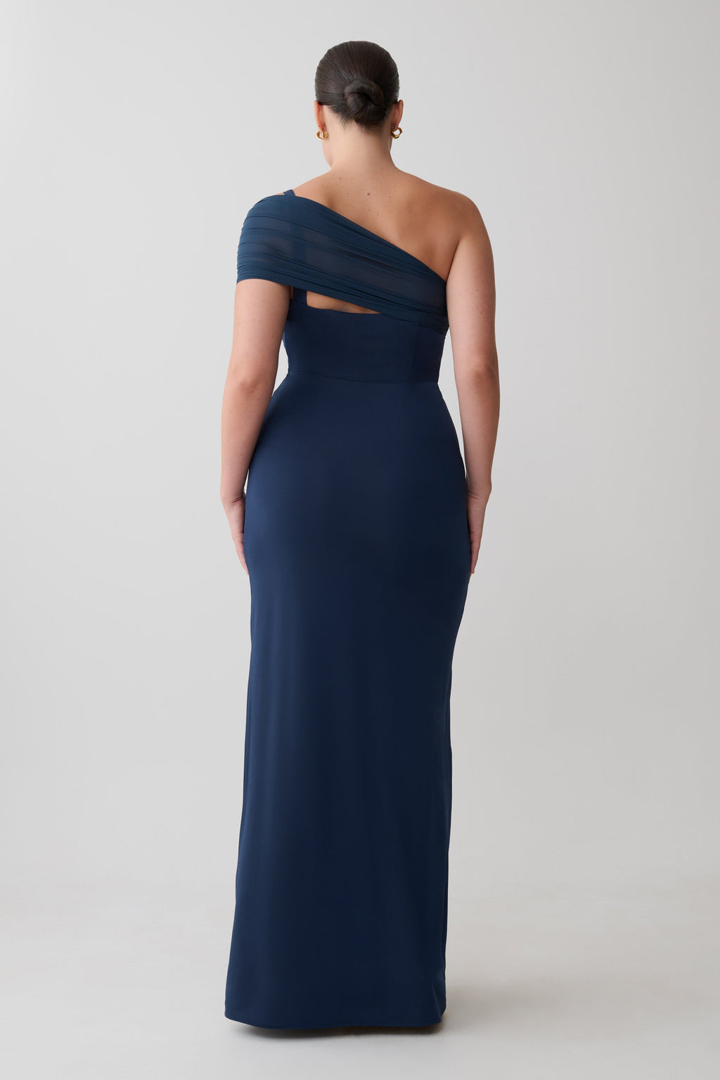 Hanh One Shoulder Mesh Maxi Dress