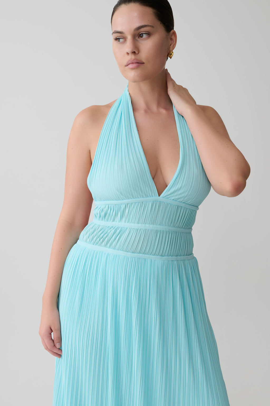 Thien Cowl Halter Midi Dress