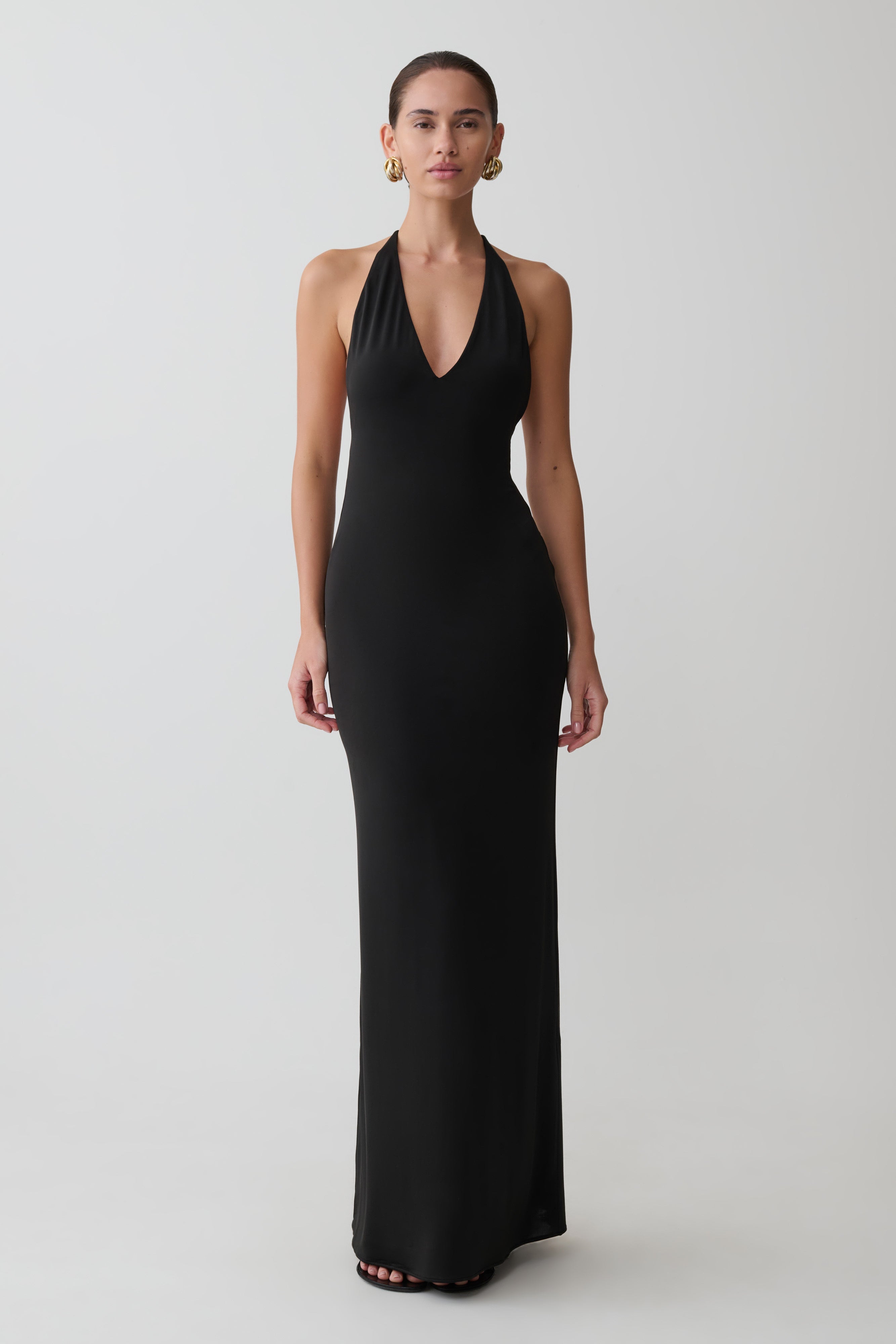 Hana Slinky Plunge Maxi Dress