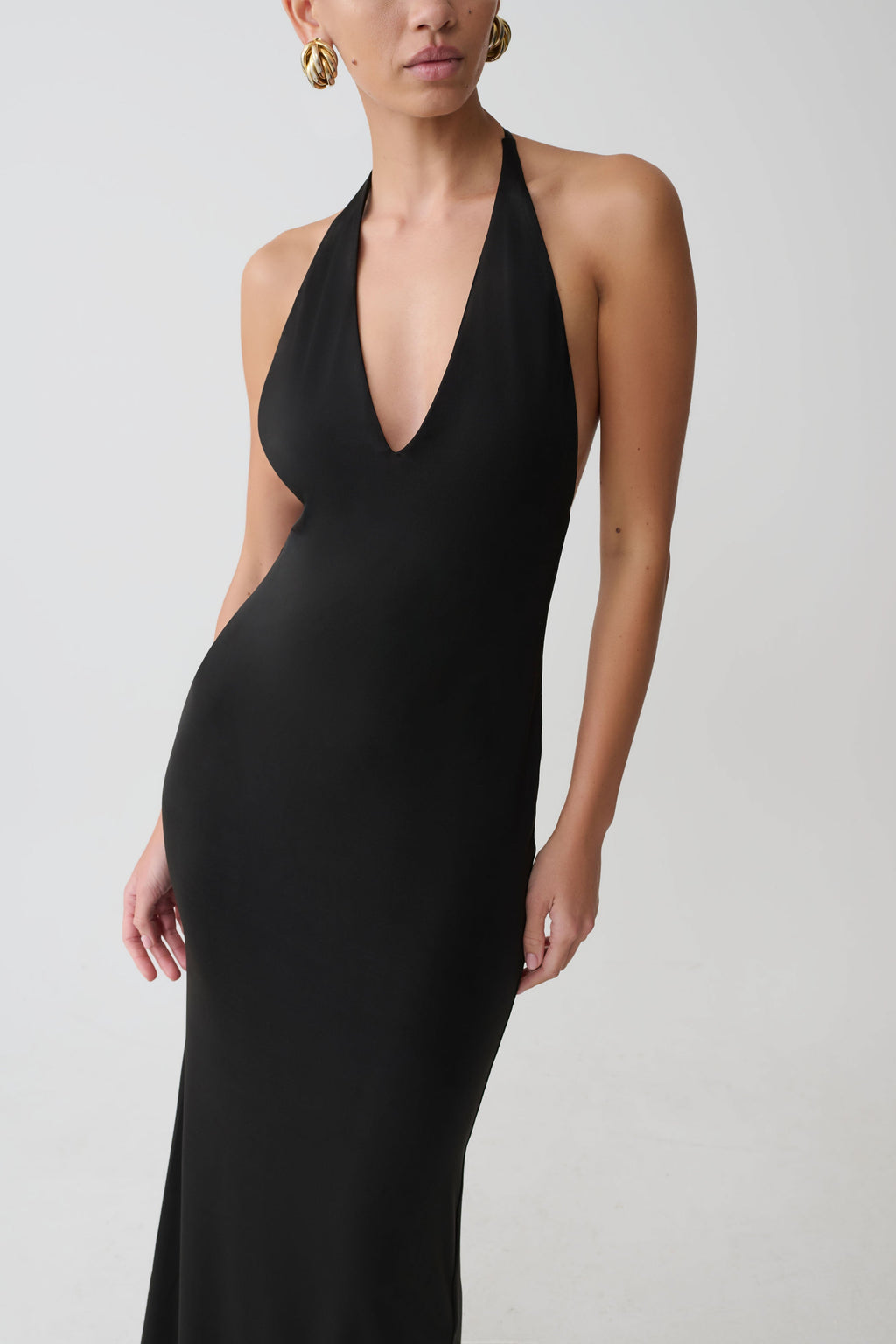 Hana Slinky Plunge Maxi Dress