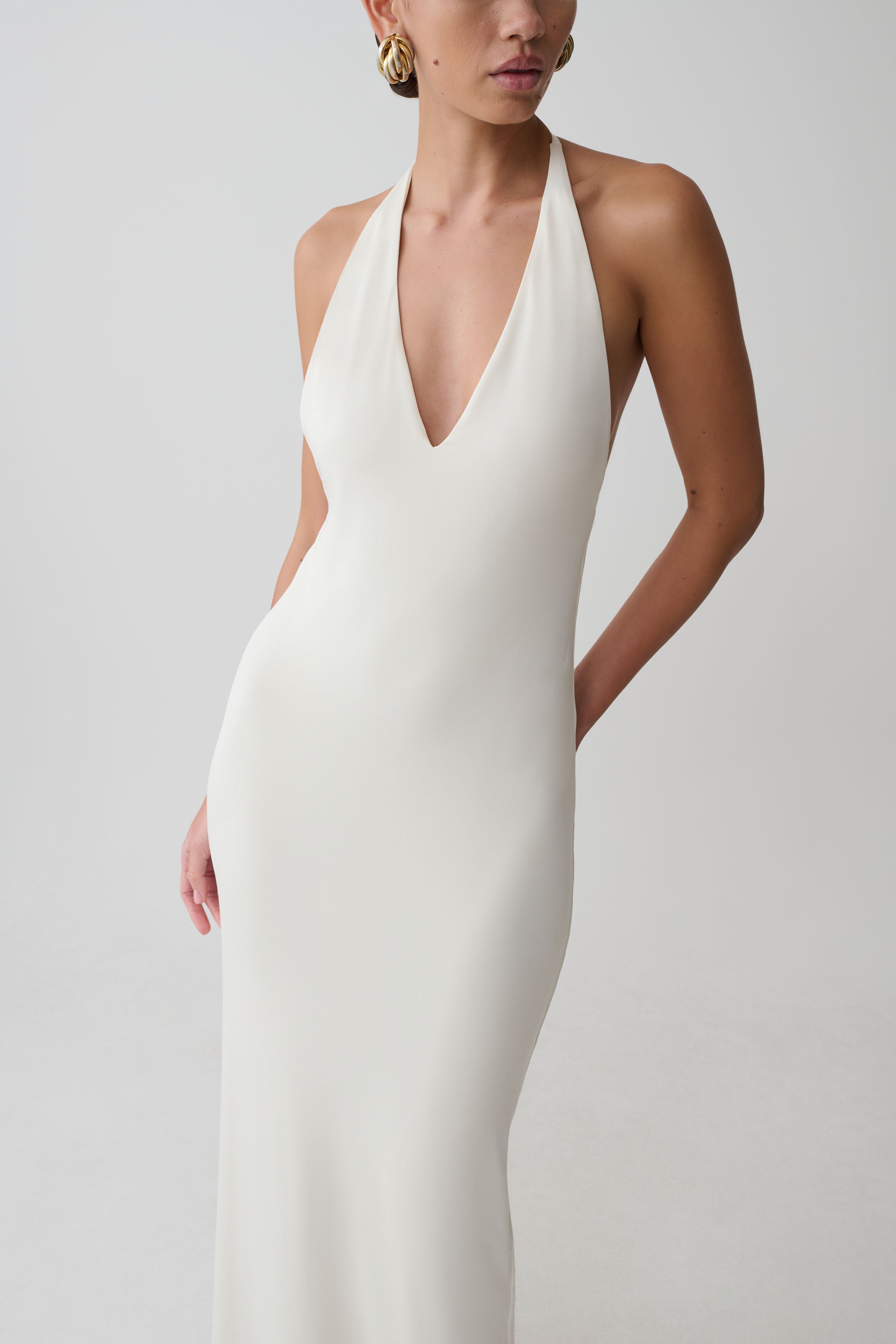 Hana Slinky Plunge Maxi Dress