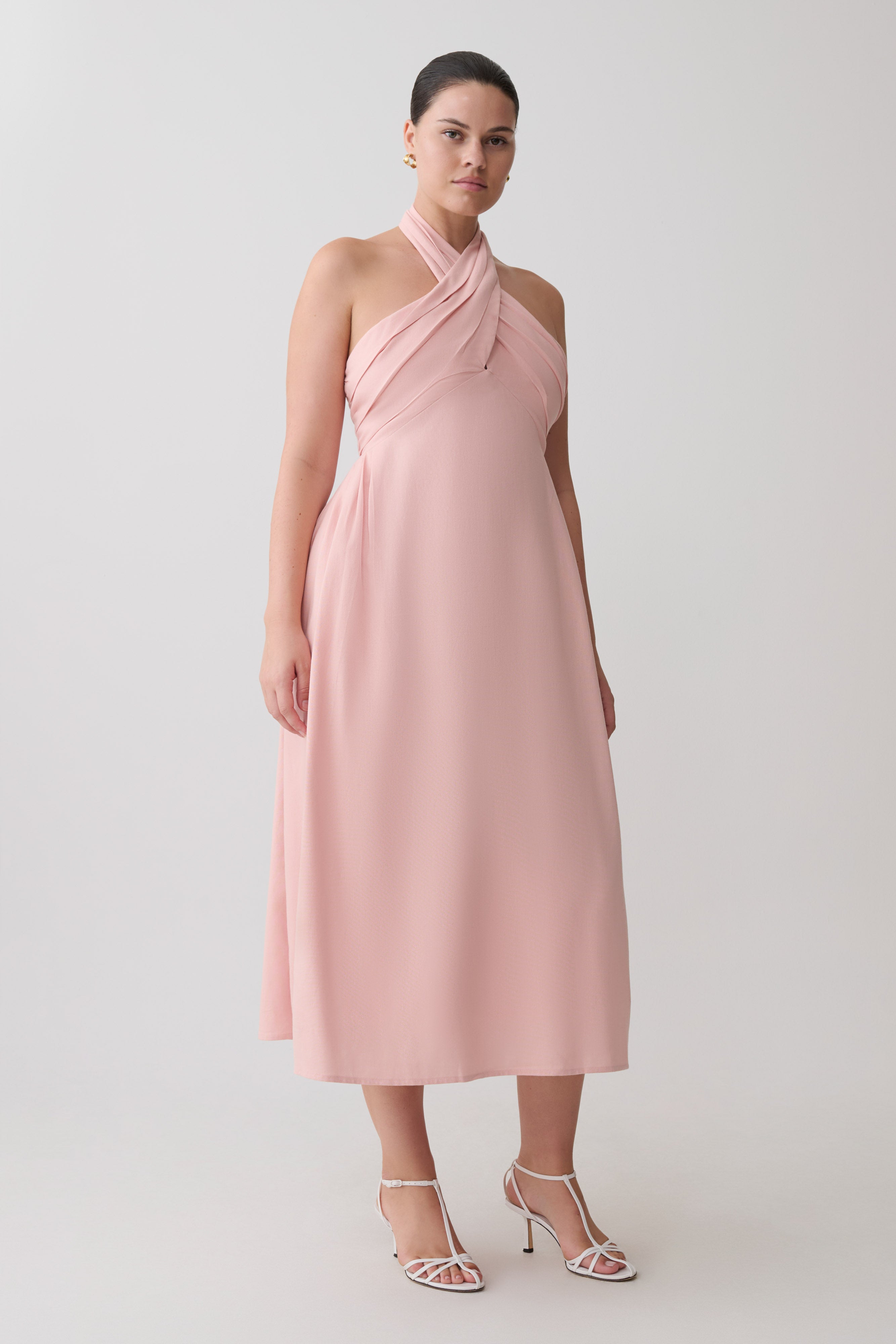 Rosie Linen Halter Midi Dress