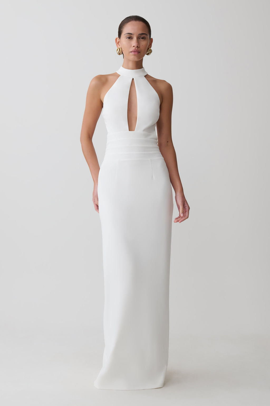 Elan Stretch Crepe Maxi Dress