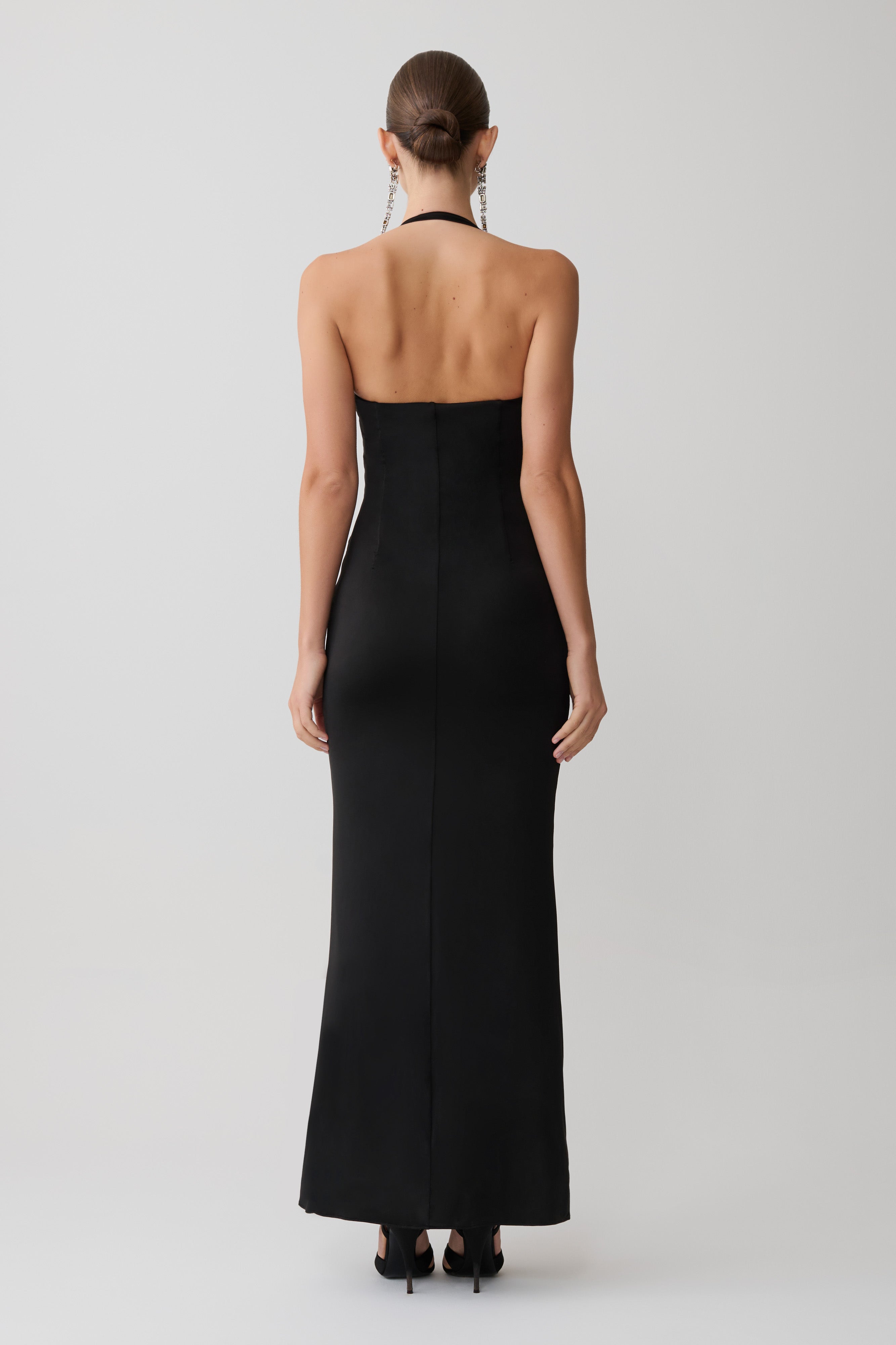 Hoai Gathered Slinky Halter Maxi Dress