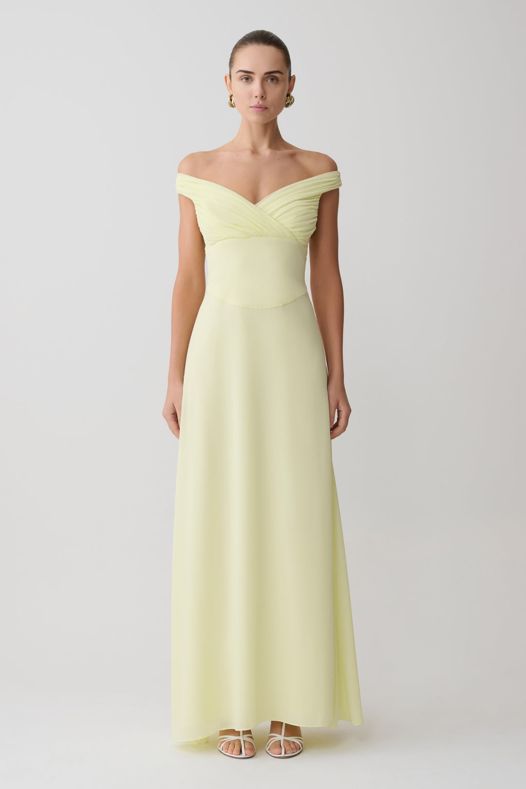 Mabel Off Shoulder Chiffon Maxi Dress
