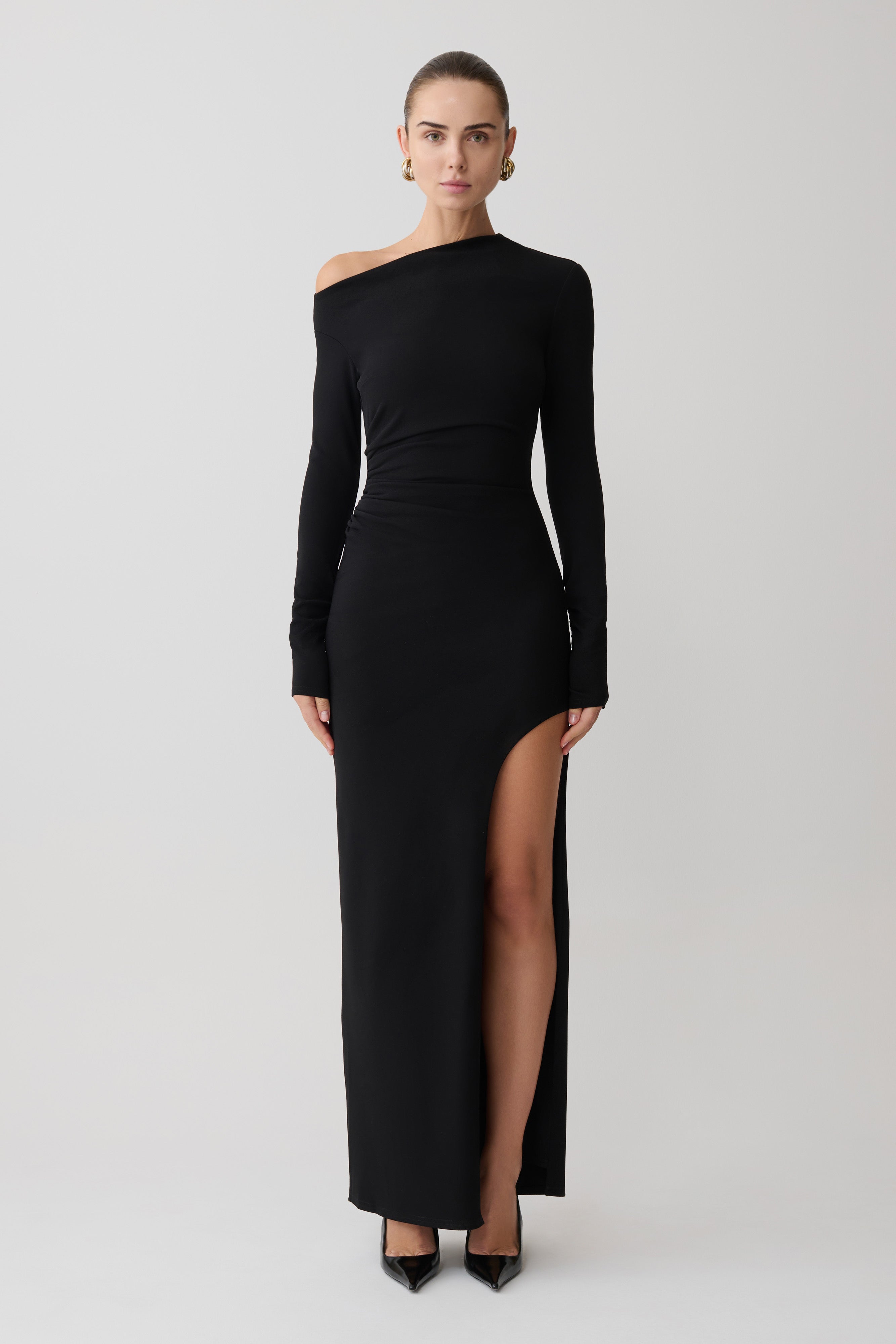Thalyn Crepe Maxi Dress With Split