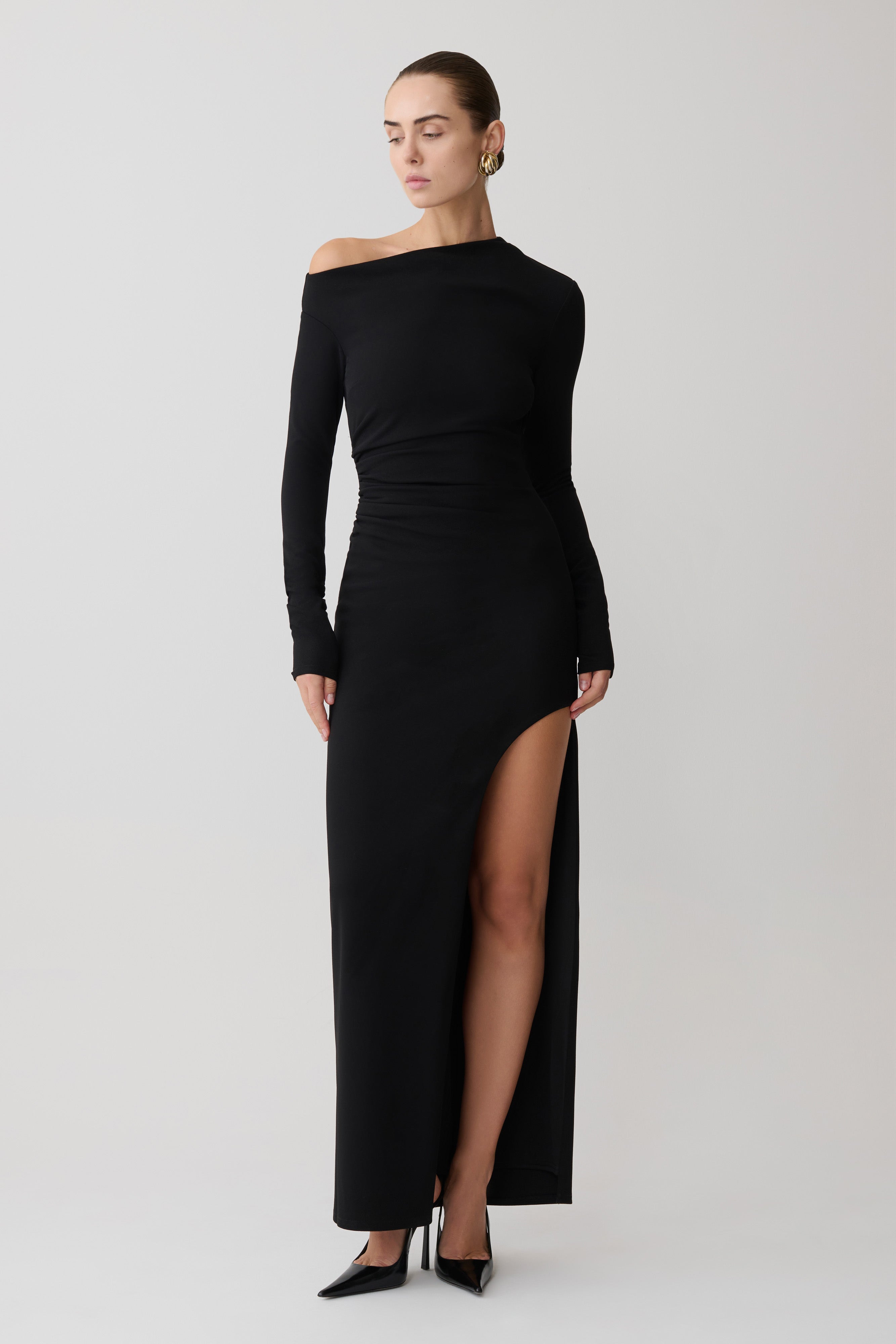 Thalyn Crepe Maxi Dress With Split