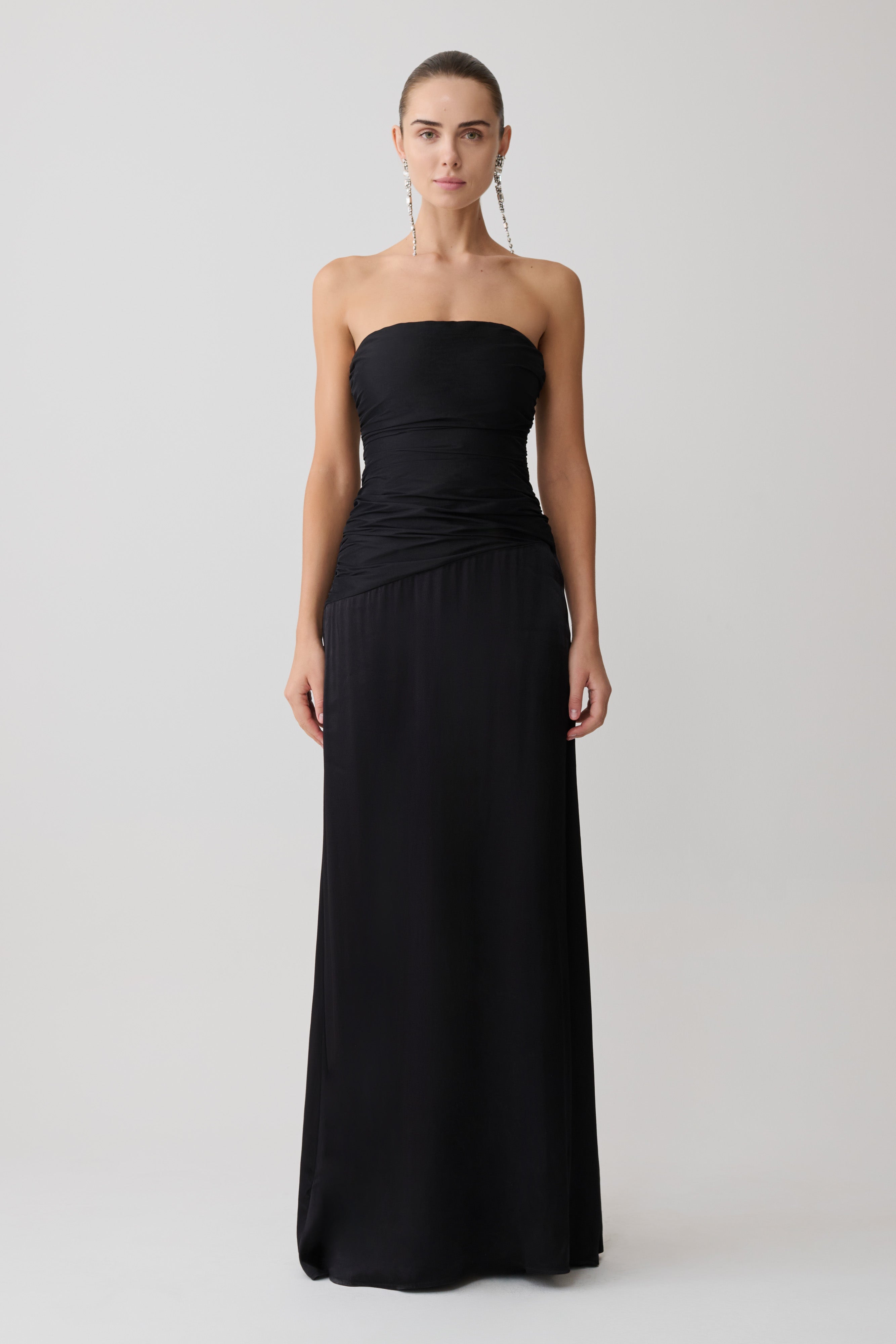 Serena Strapless Taffeta Maxi Dress